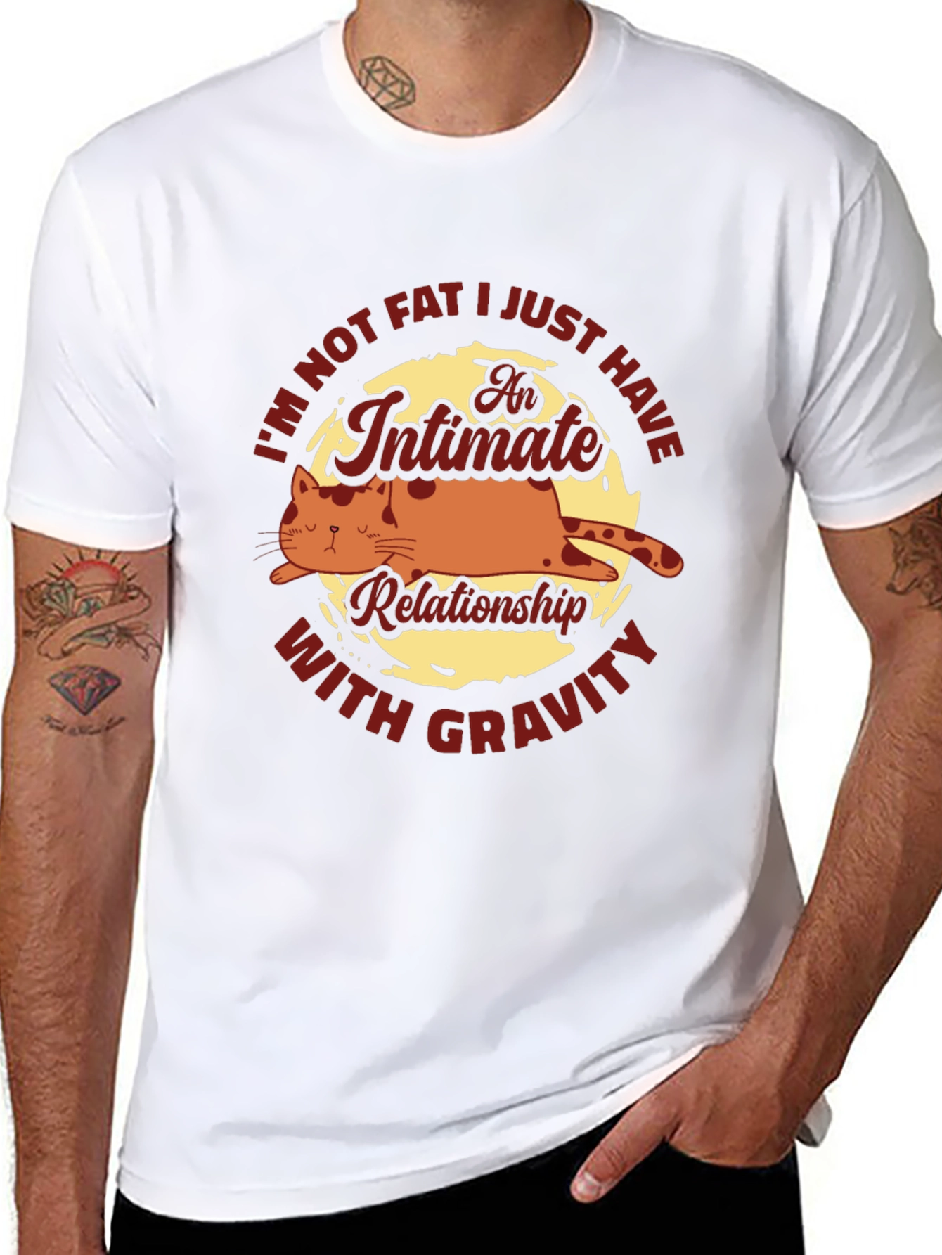 Im Not Fat Cat Humor Graphic T-Shirt