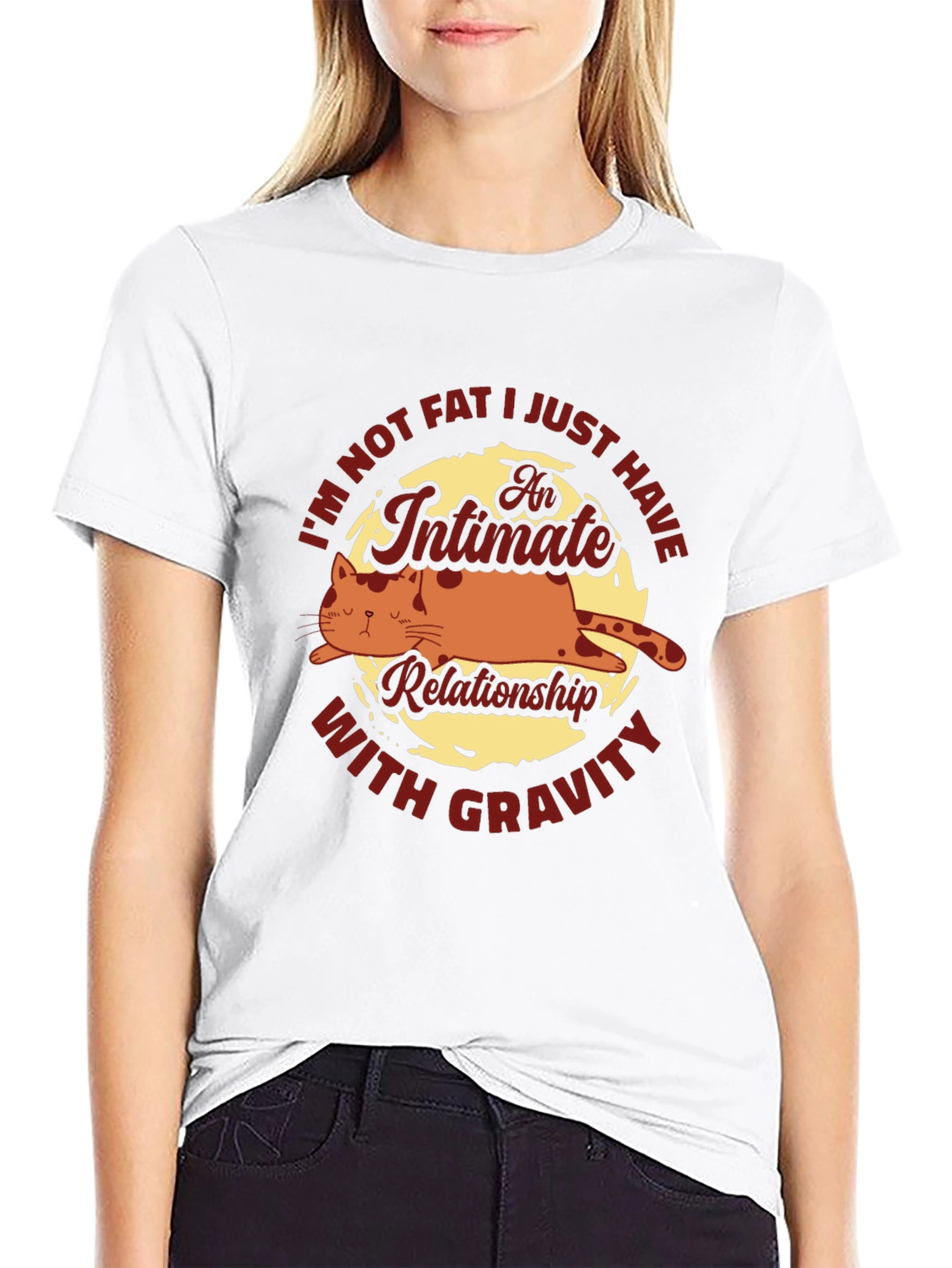 Im Not Fat Cat Humor Graphic T-Shirt