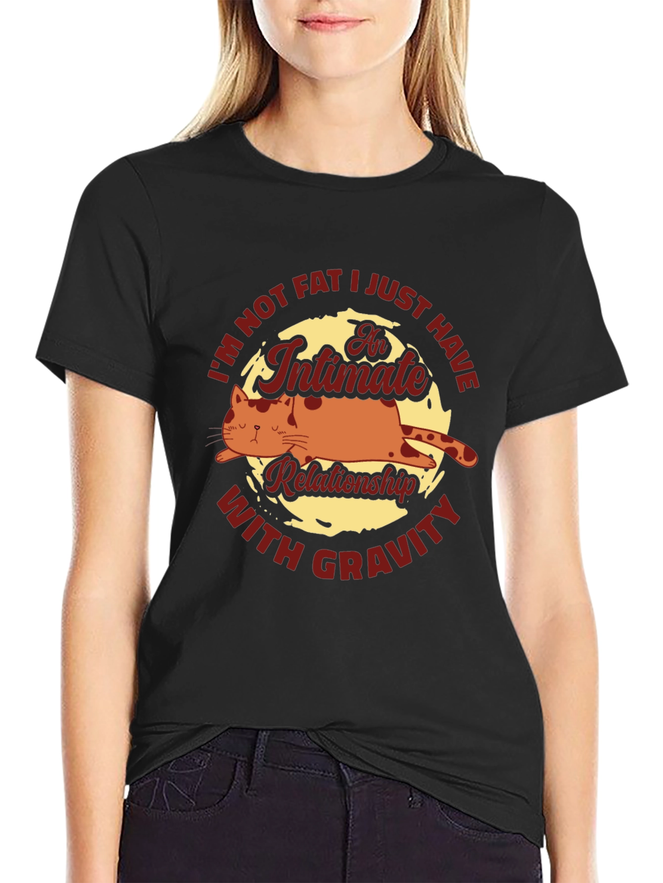 Im Not Fat Cat Humor Graphic T-Shirt