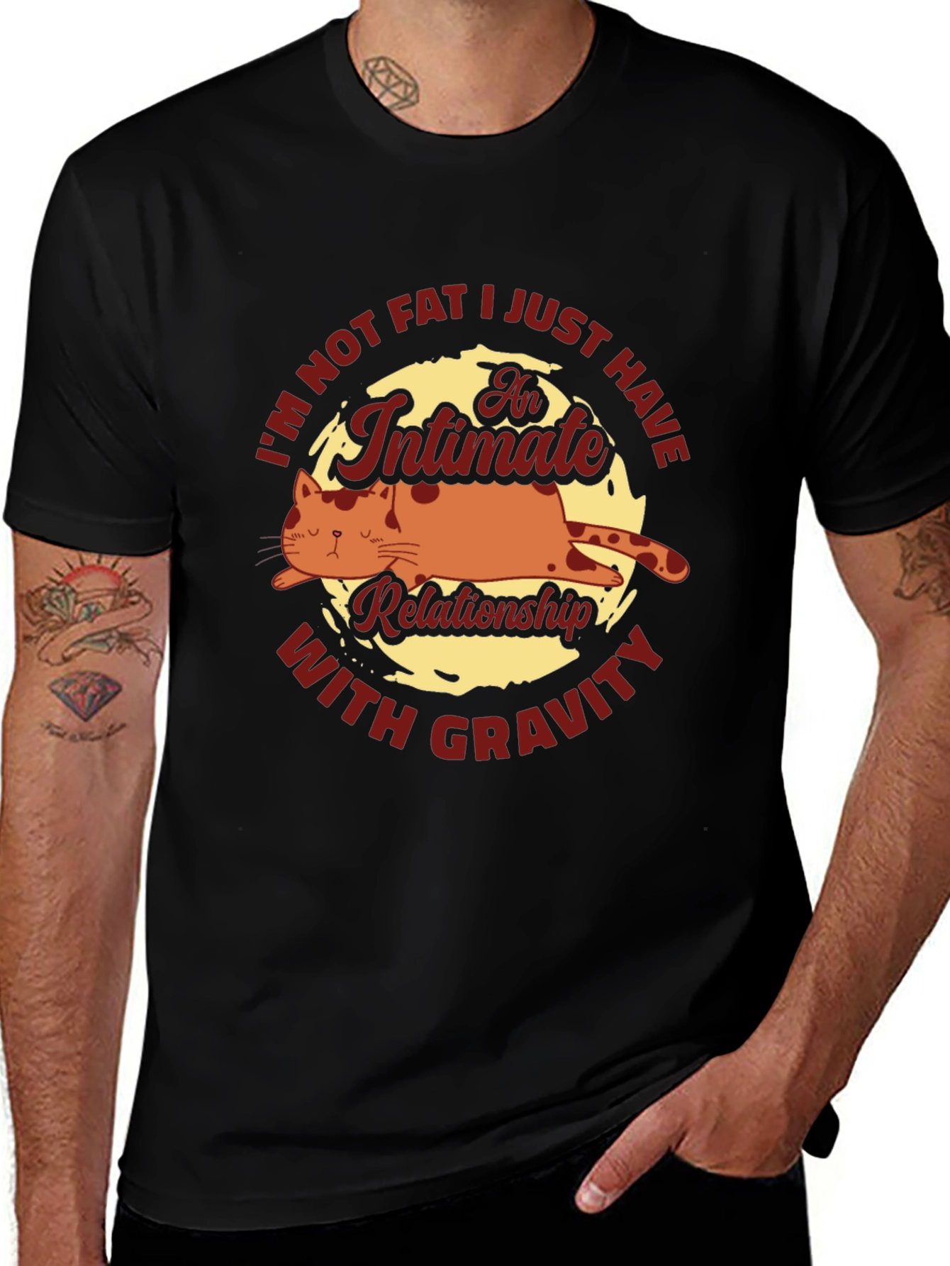 Im Not Fat Cat Humor Graphic T-Shirt