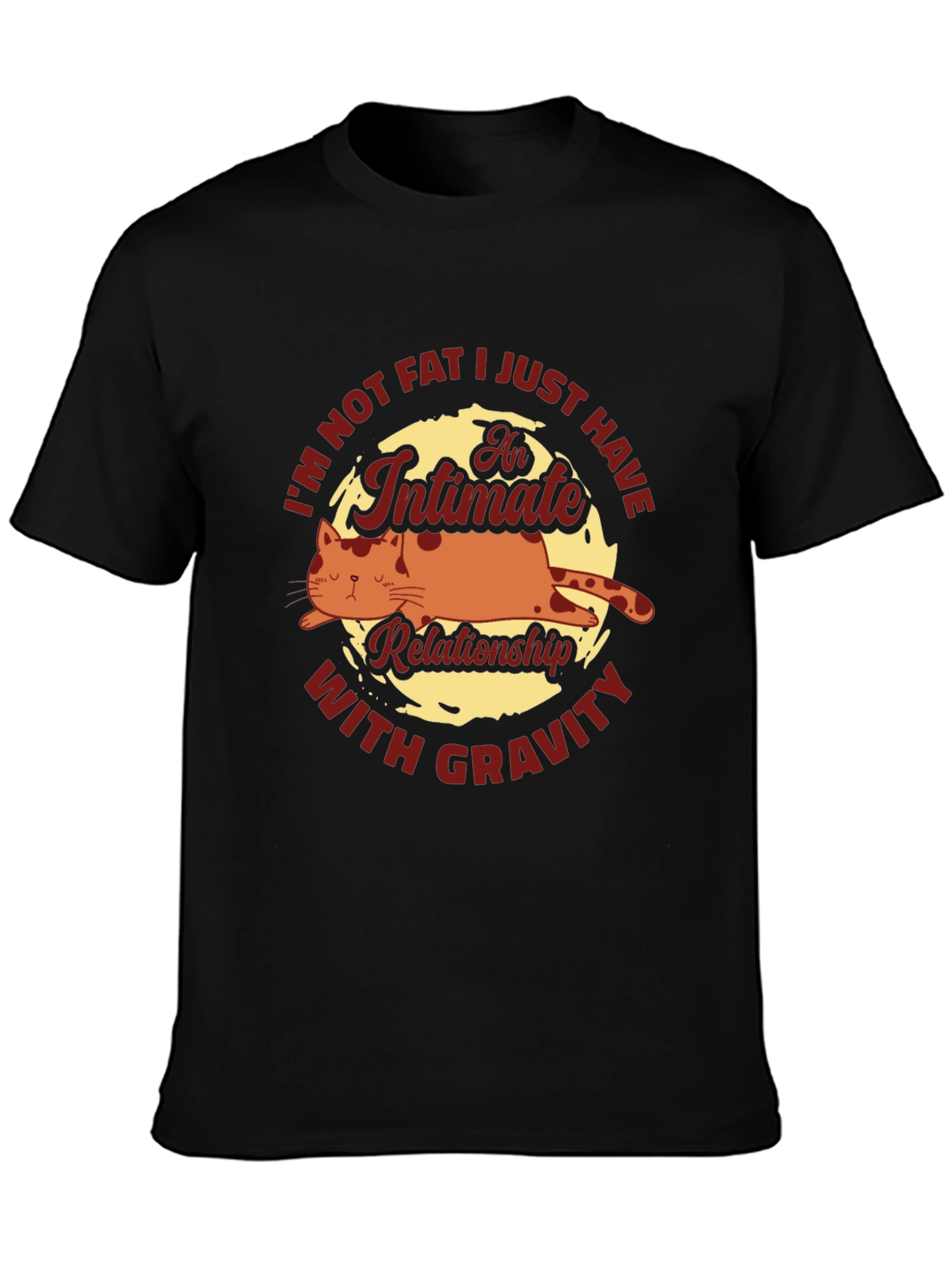 Im Not Fat Cat Humor Graphic T-Shirt