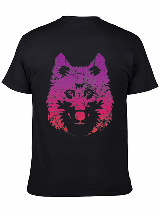 Wolf Graphic Print Tee - Trendy Black T-Shirt