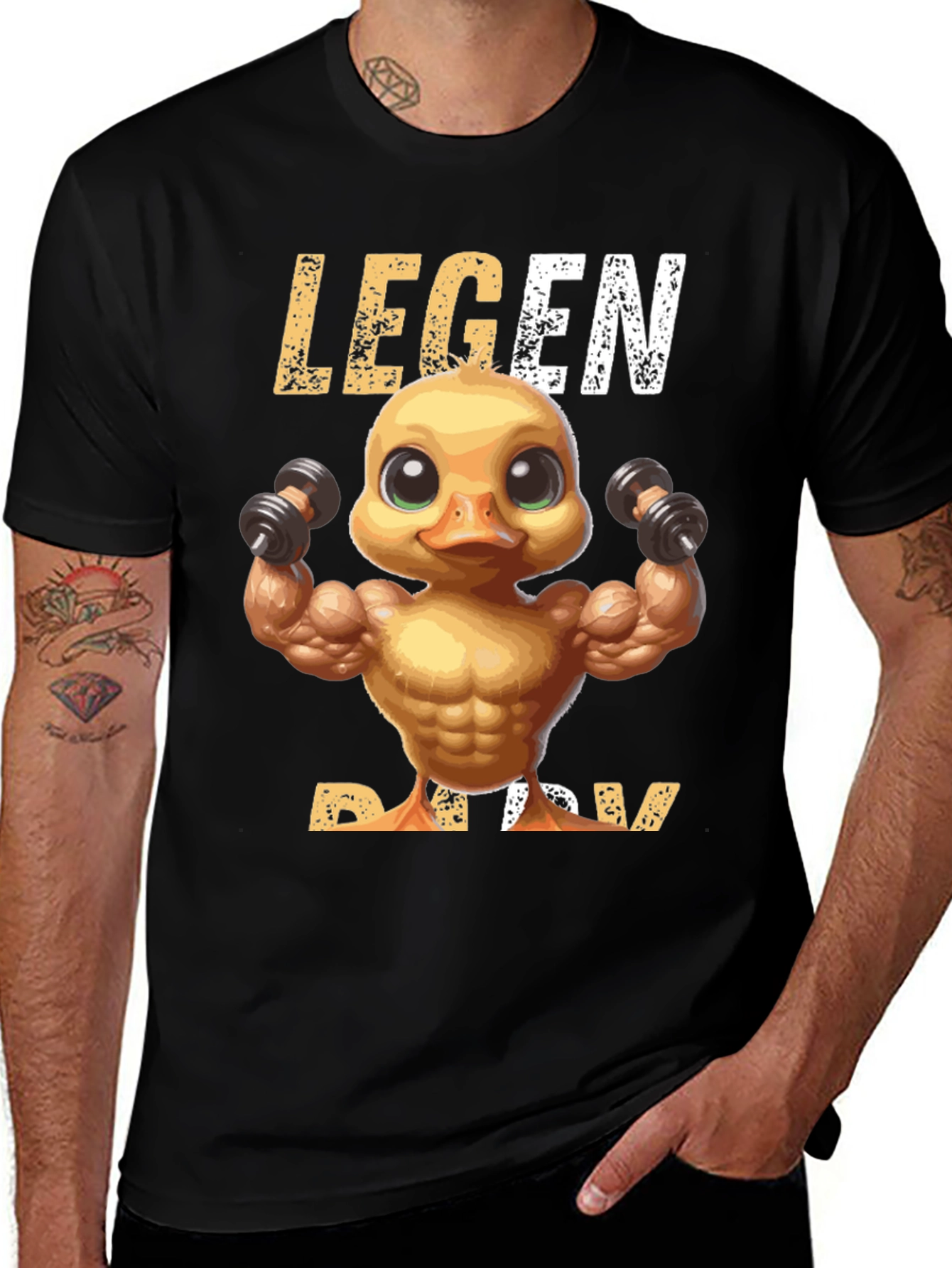 Legend Ducky T-Shirt - Workout Duck Design