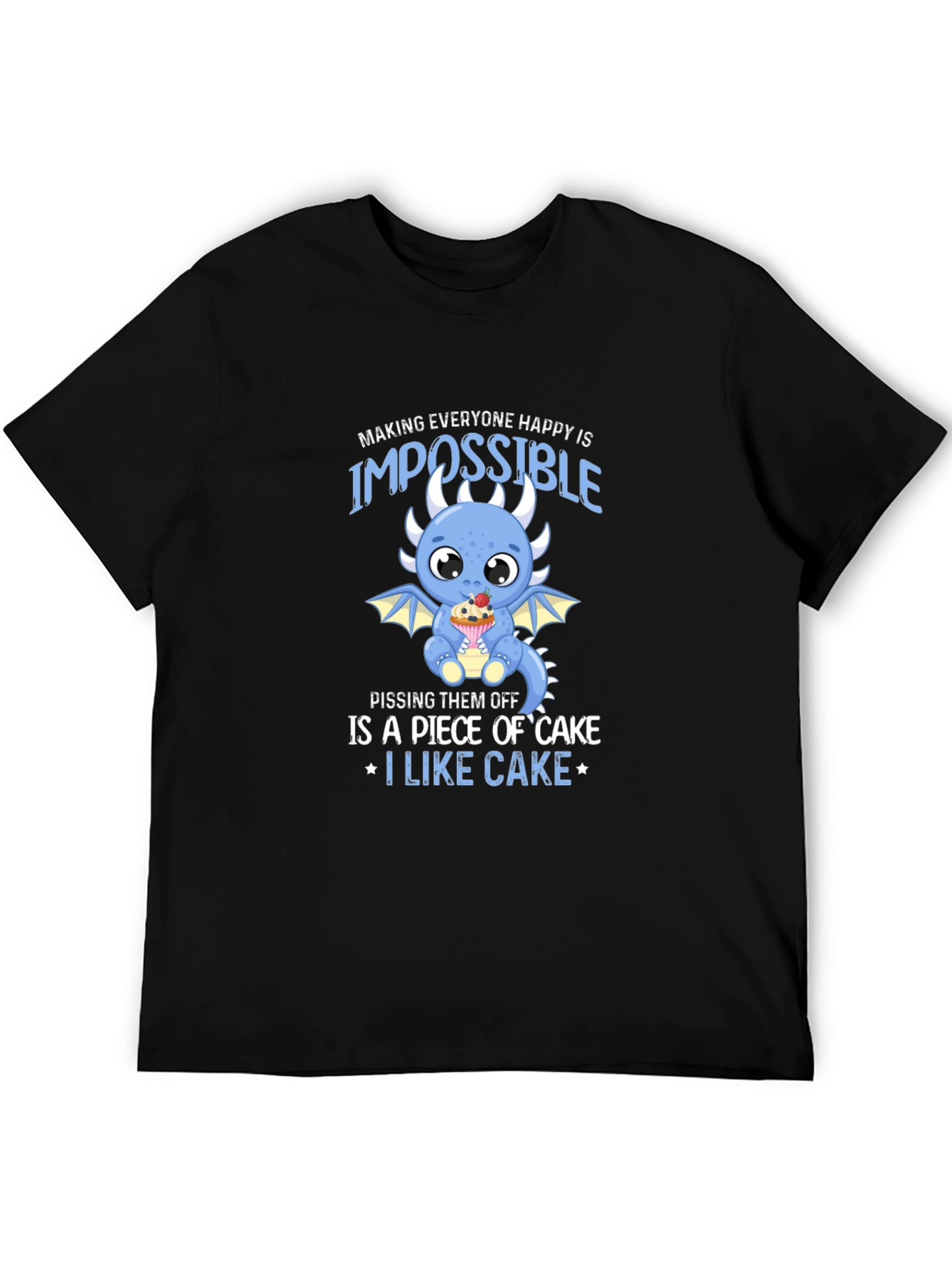 Cake Loving Dragon Graphic T-Shirt