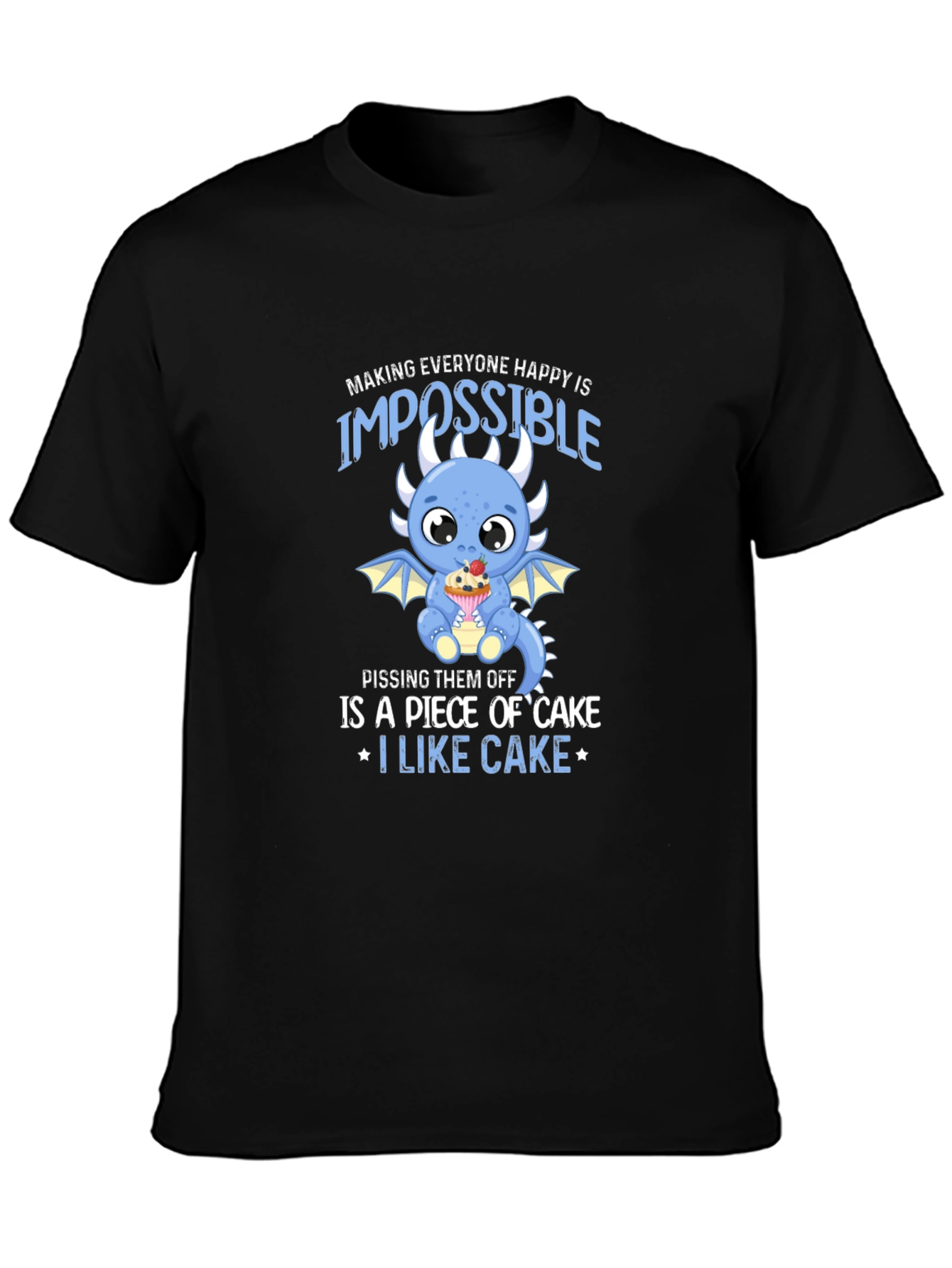 Cake Loving Dragon Graphic T-Shirt
