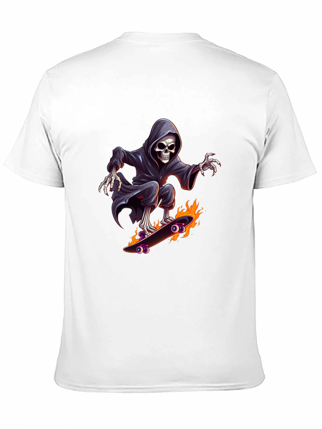 Grim Reaper Skateboard Graphic Tee - Cool Black T-Shirt