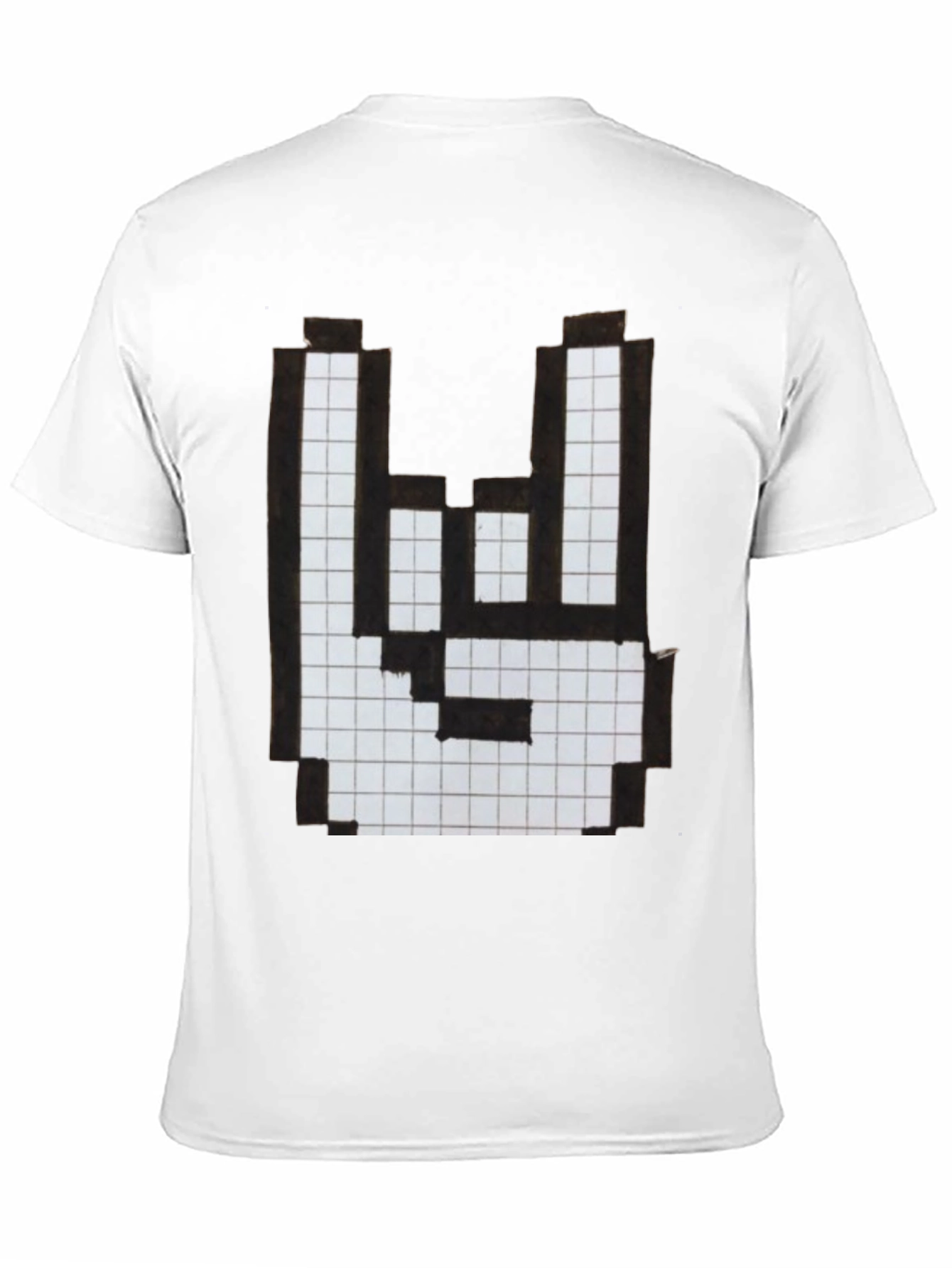 Rock On Pixel Art Graphic T-Shirt - Black