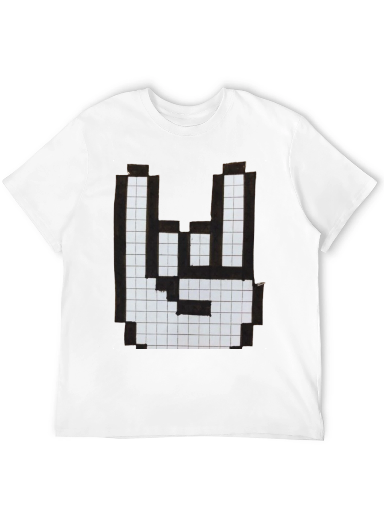 Rock On Pixel Art Graphic T-Shirt - Black