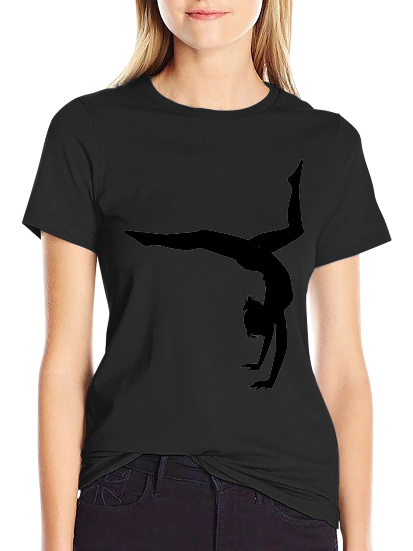 Gymnast Silhouette Black T-Shirt