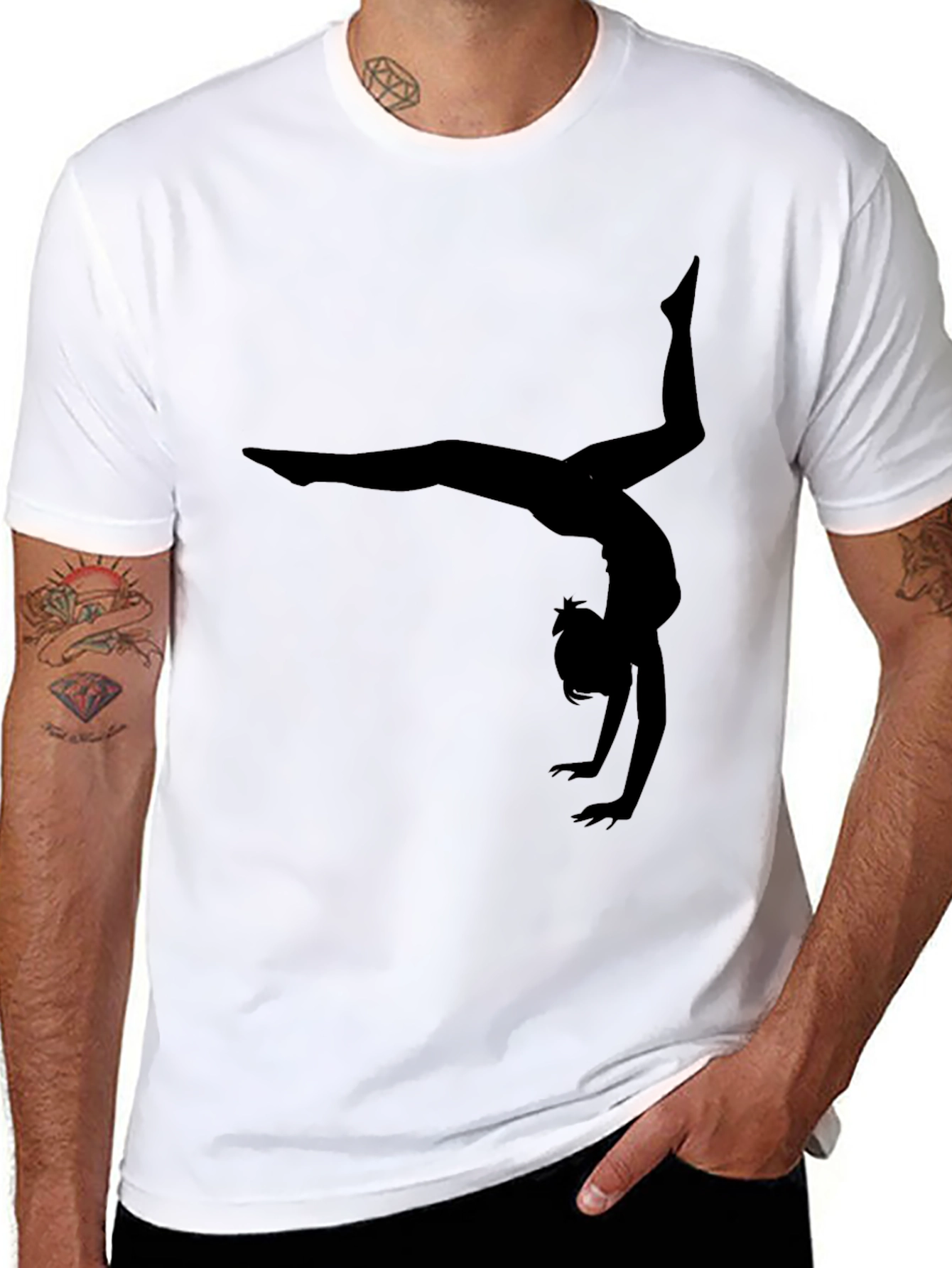 Gymnast Silhouette Black T-Shirt