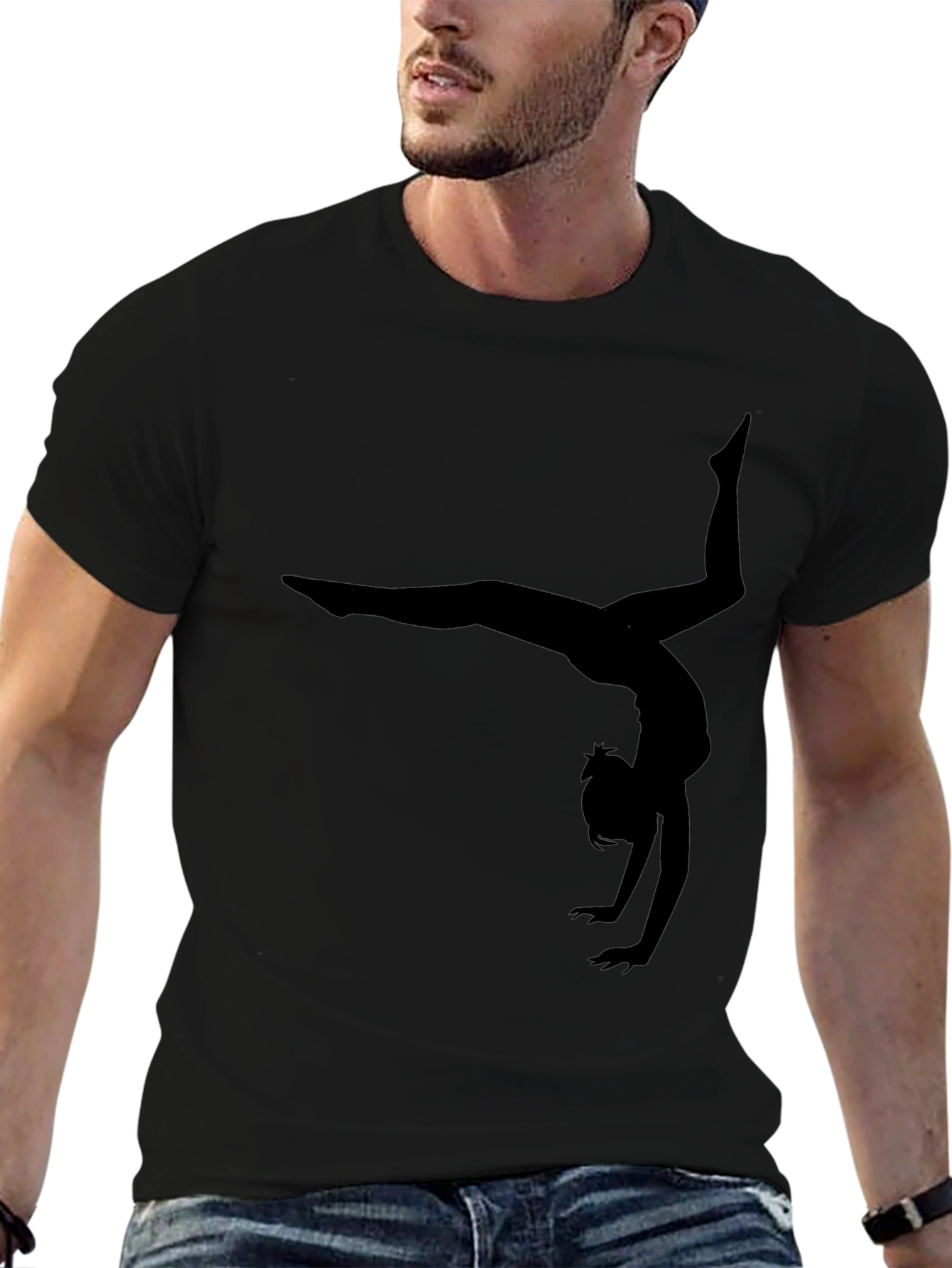 Gymnast Silhouette Black T-Shirt