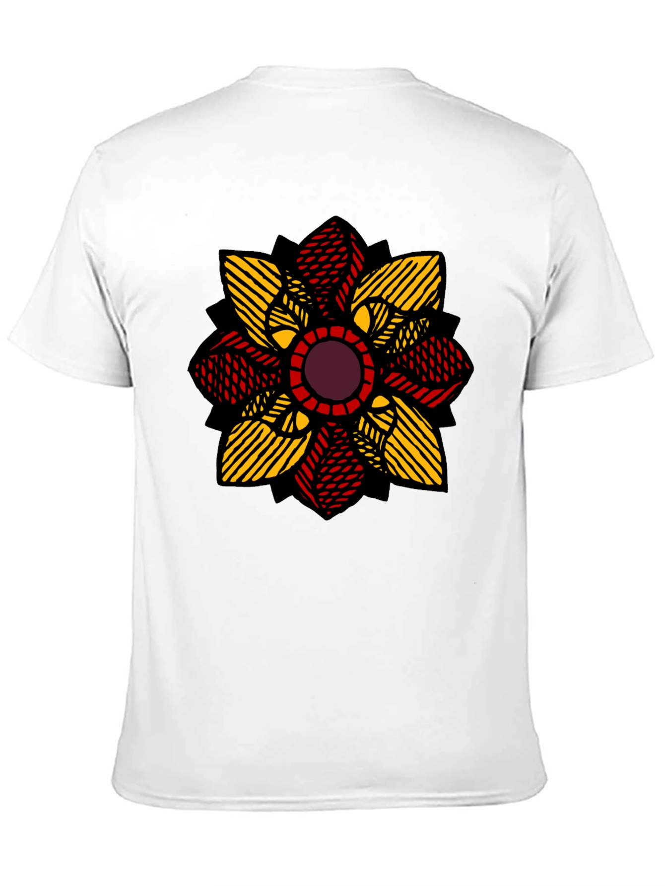 Geometric Flower Graphic T-Shirt - Stylish Mens Tee