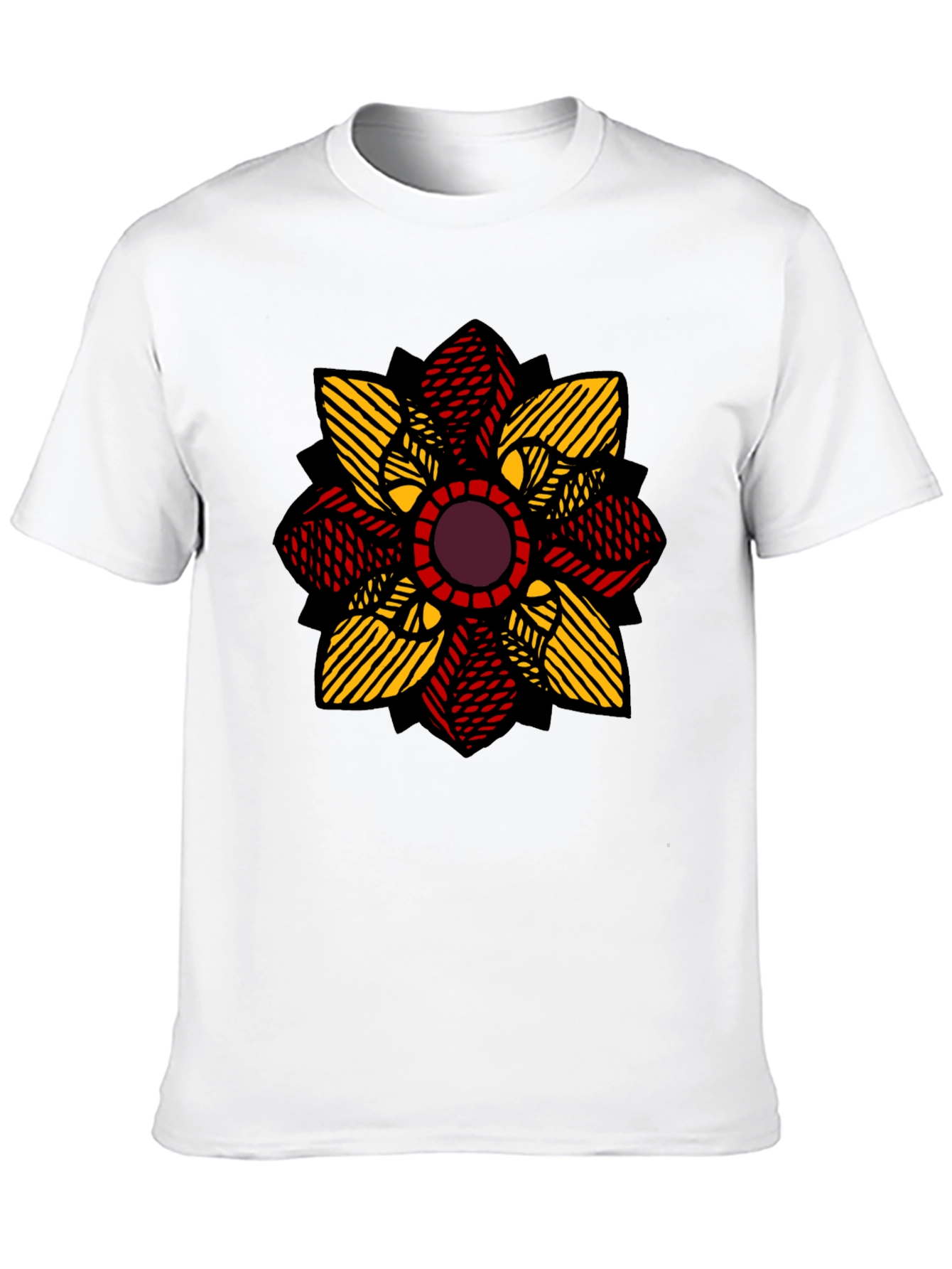 Geometric Flower Graphic T-Shirt - Stylish Mens Tee