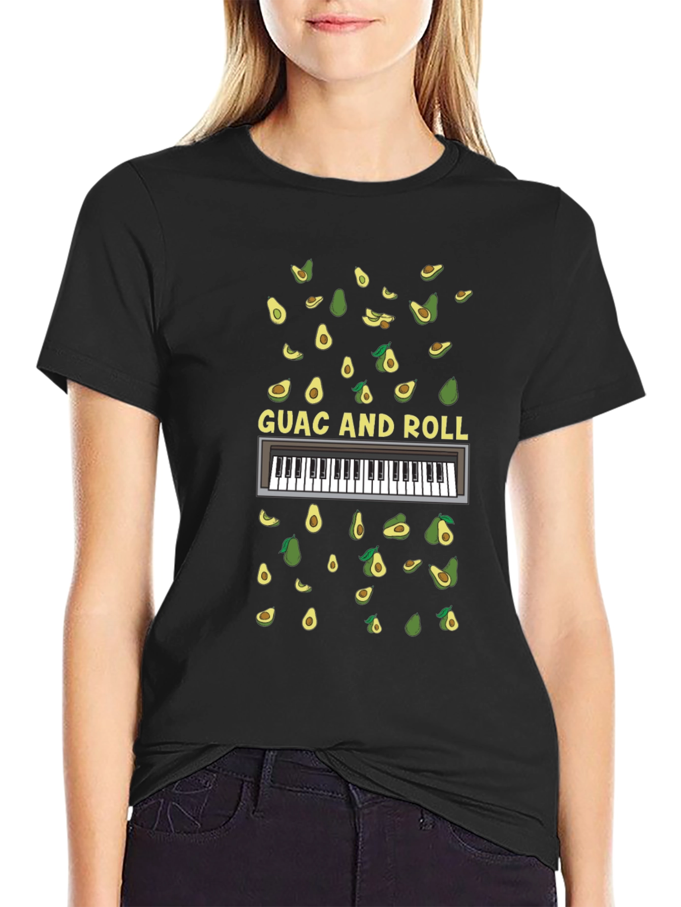 Guac and Roll T-Shirt - Avocado Piano Tee