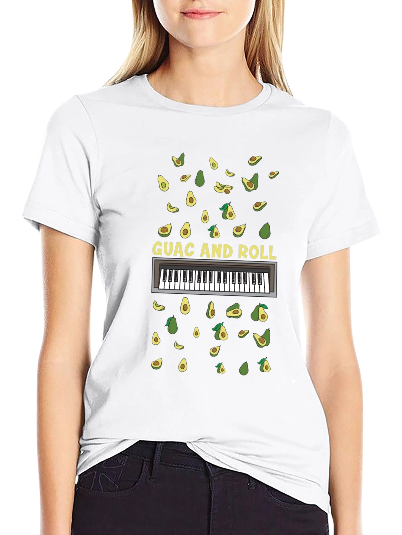 Guac and Roll T-Shirt - Avocado Piano Tee