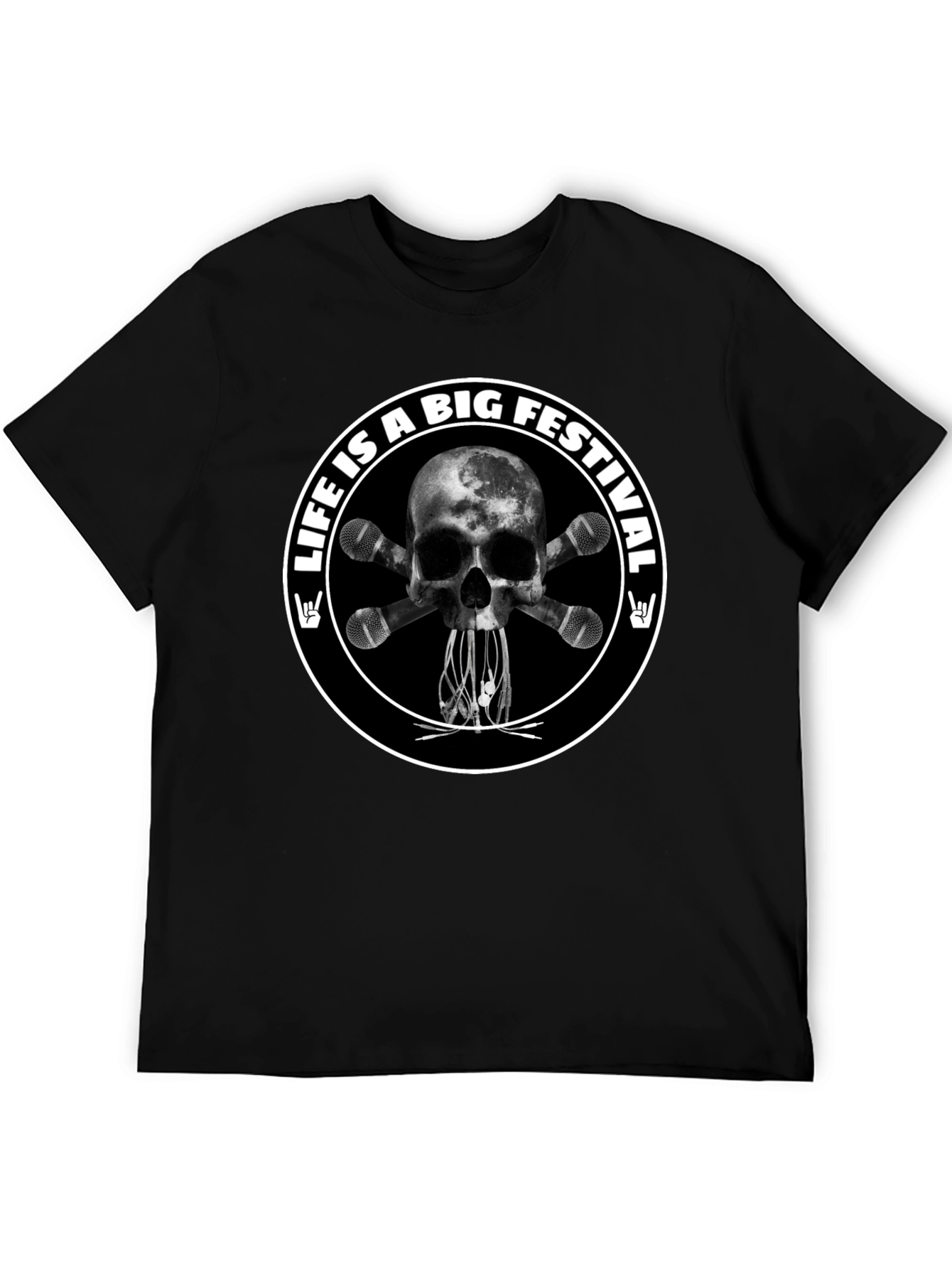 Life is a Big Festival Skull & Mic T-Shirt
