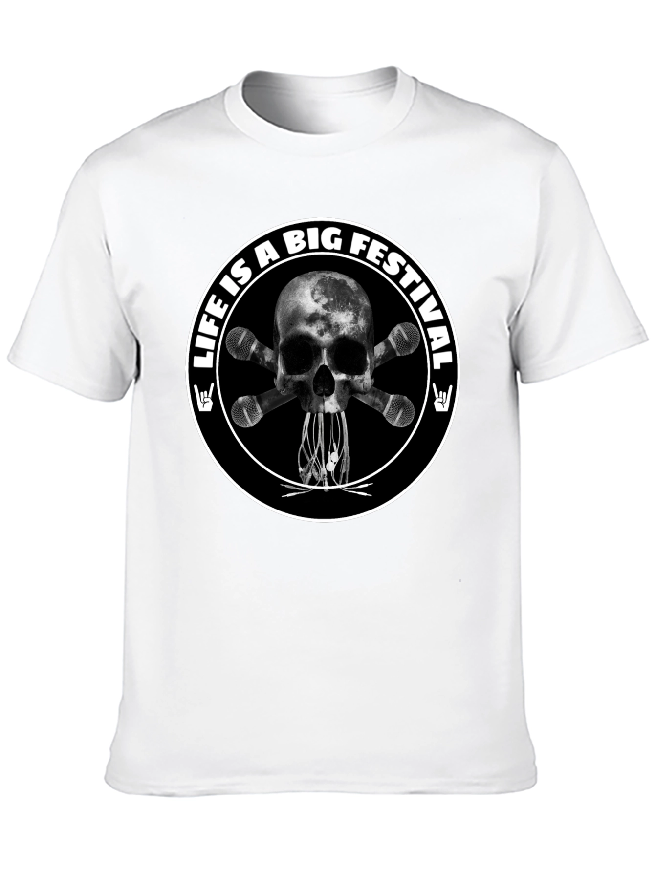 Life is a Big Festival Skull & Mic T-Shirt
