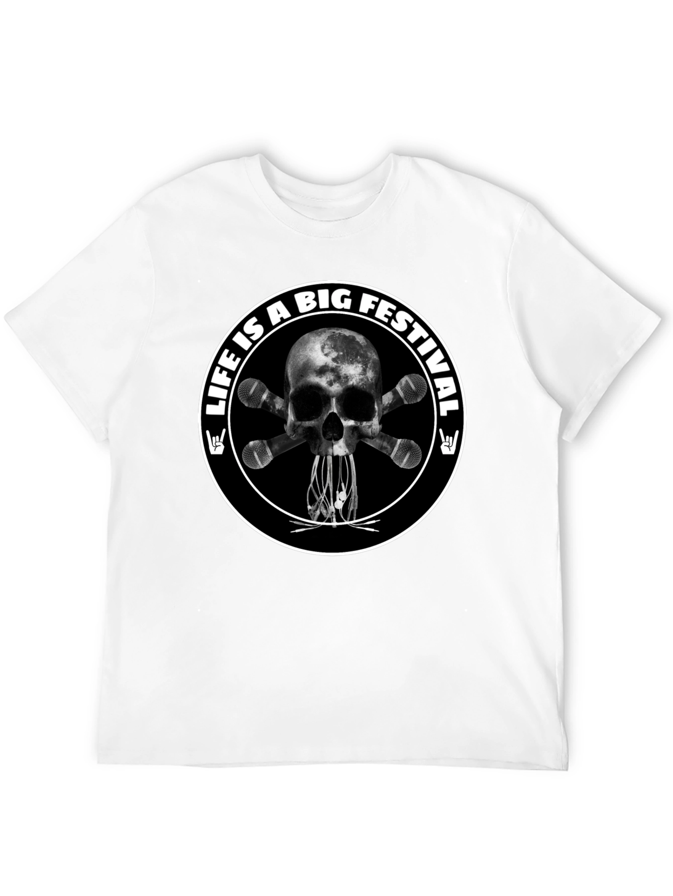 Life is a Big Festival Skull & Mic T-Shirt