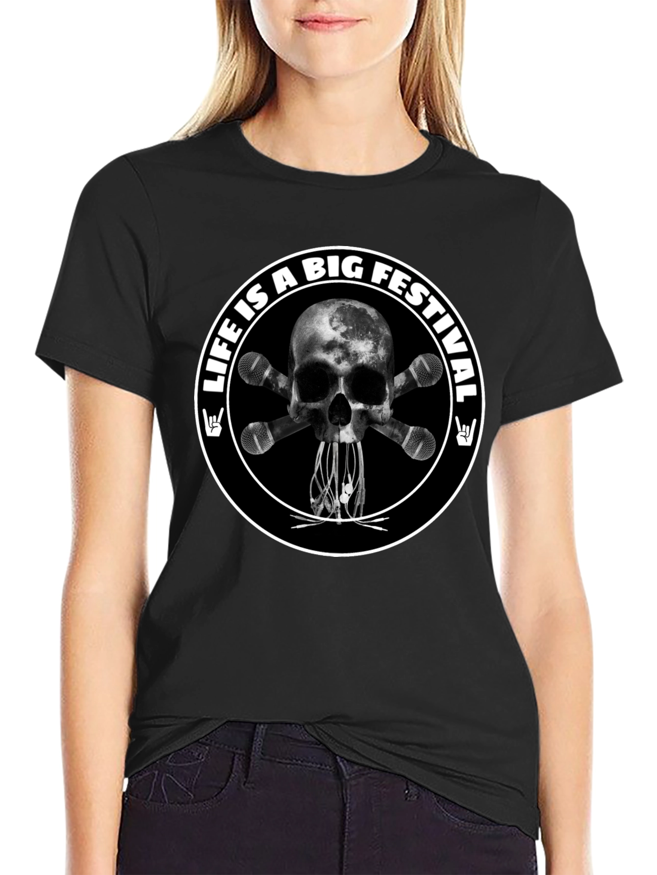 Life is a Big Festival Skull & Mic T-Shirt