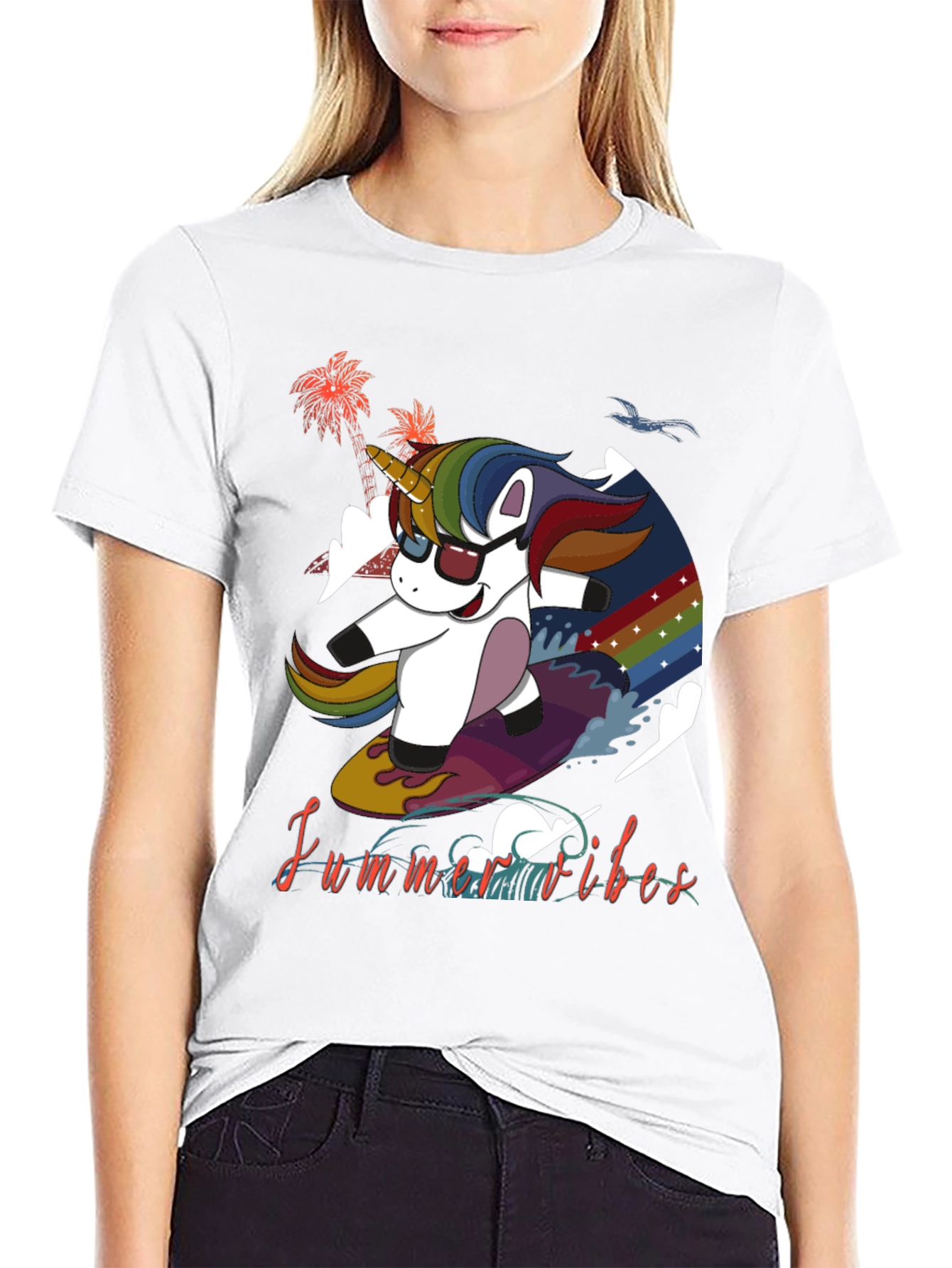Summer Vibes Unicorn T-Shirt