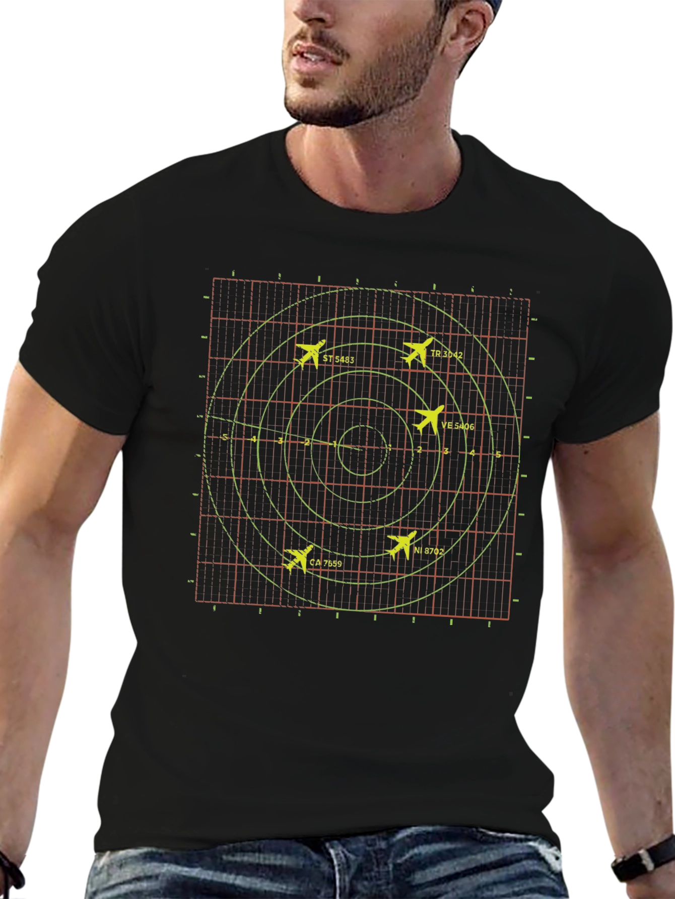 Radar Screen Graphic Tee - Cool Flight Tracker Design