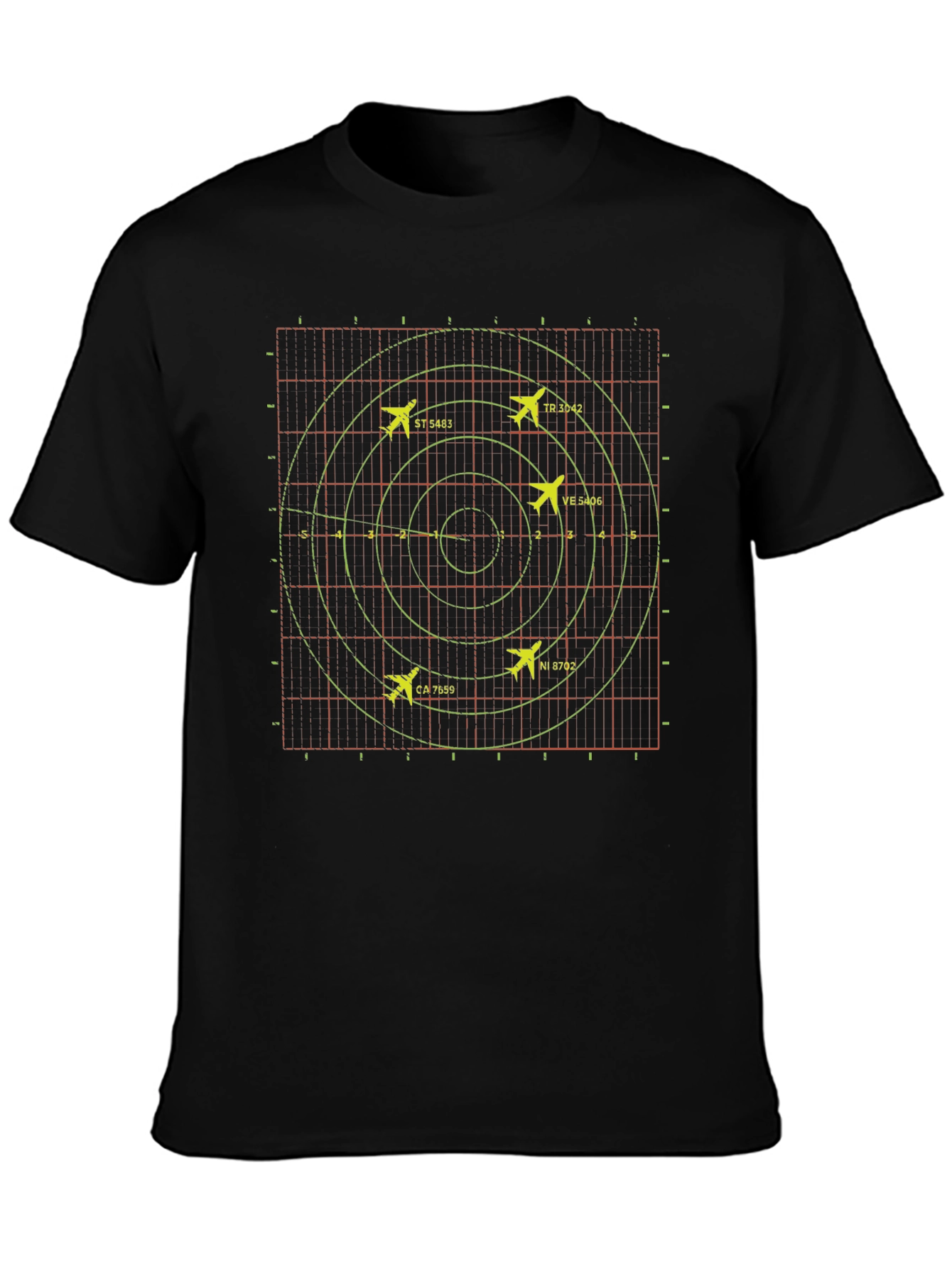 Radar Screen Graphic Tee - Cool Flight Tracker Design