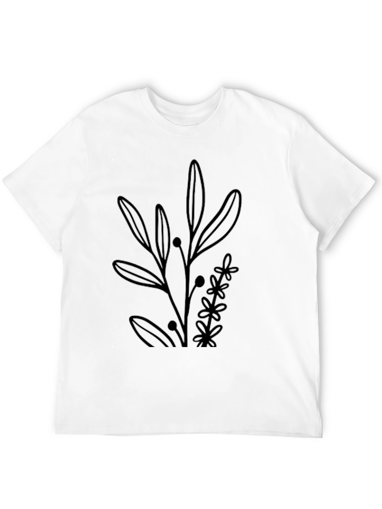 Minimalist Floral Black Graphic Tee