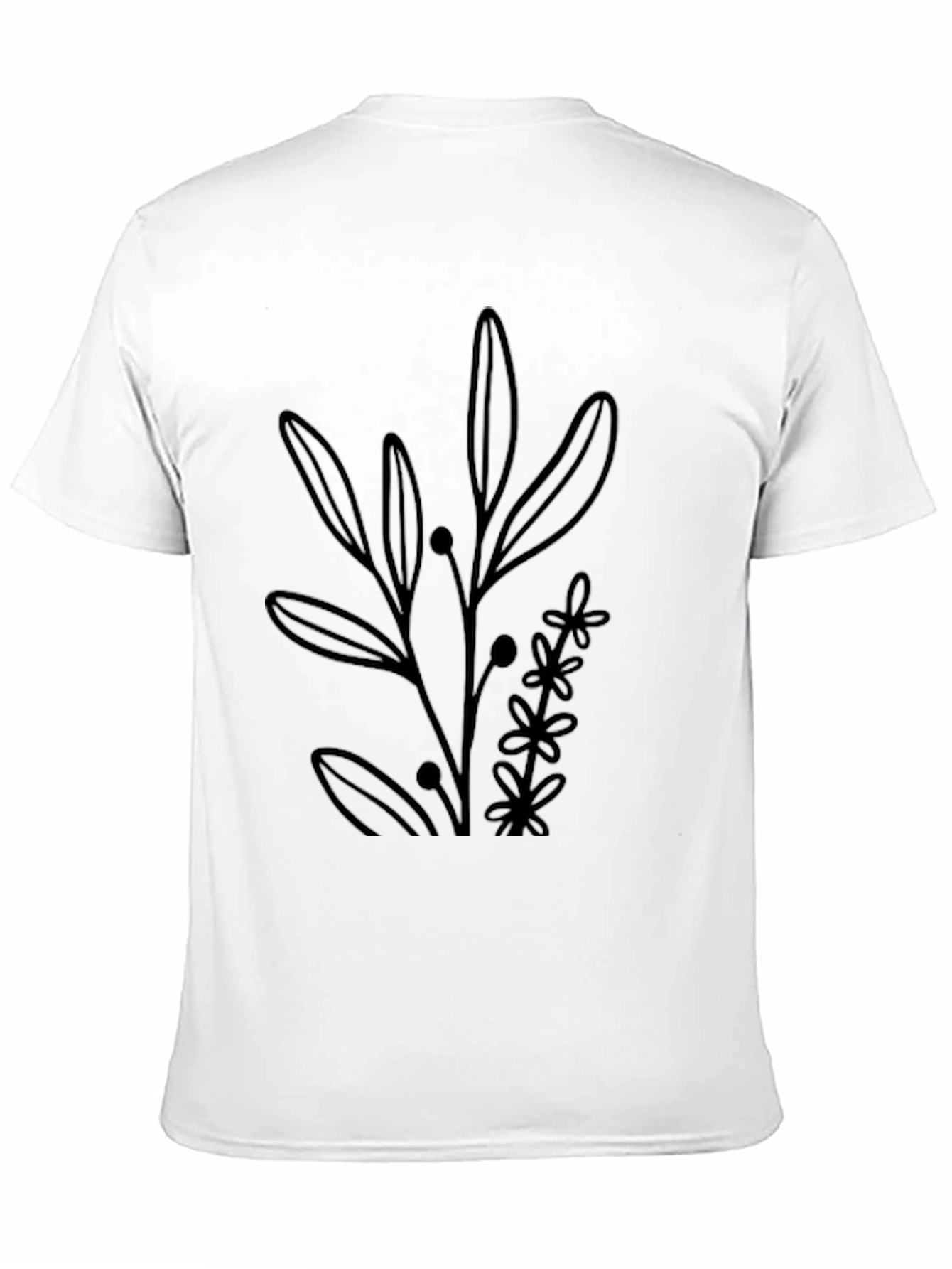 Minimalist Floral Black Graphic Tee