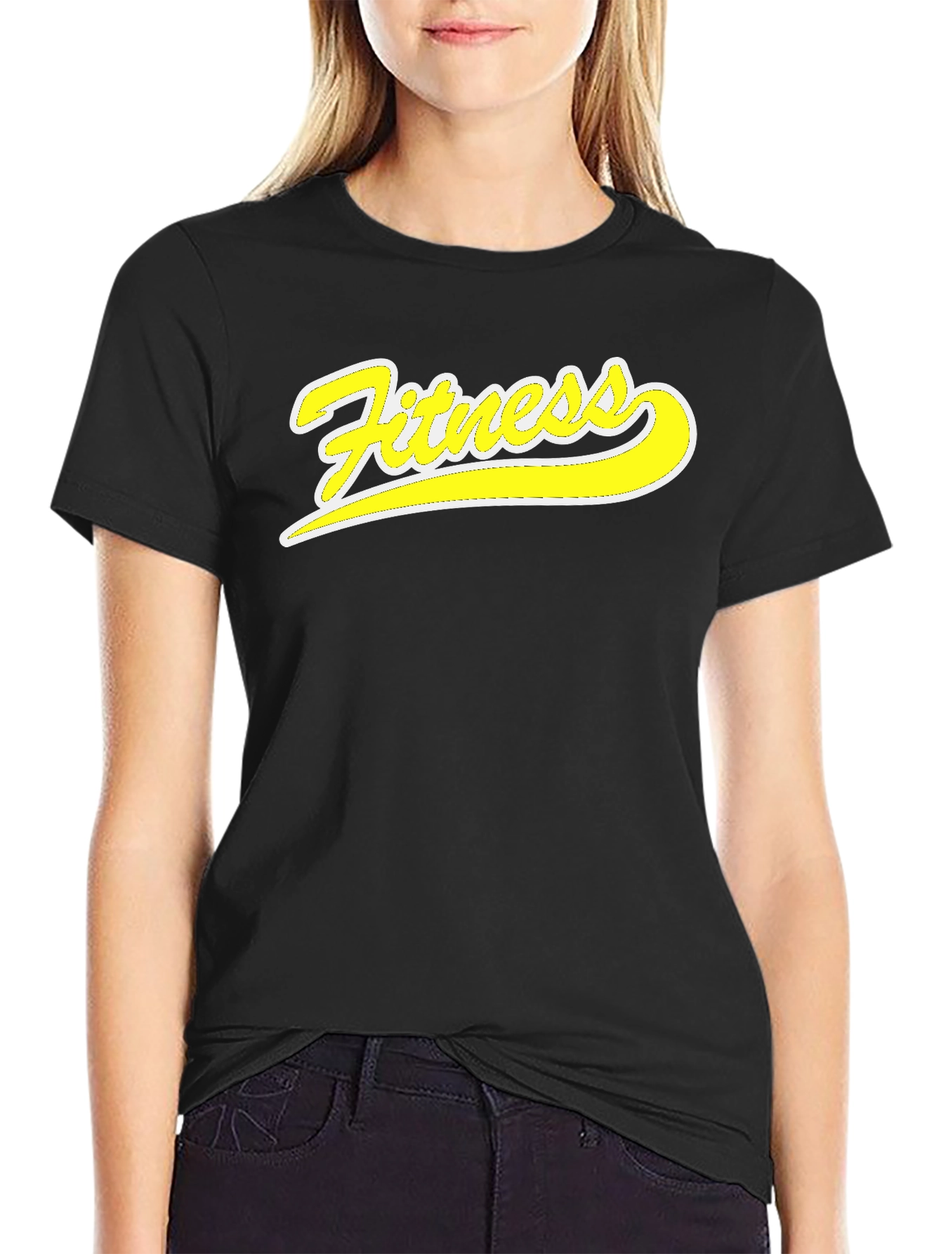 Fitness Graphic Tee - Black Cotton T-Shirt