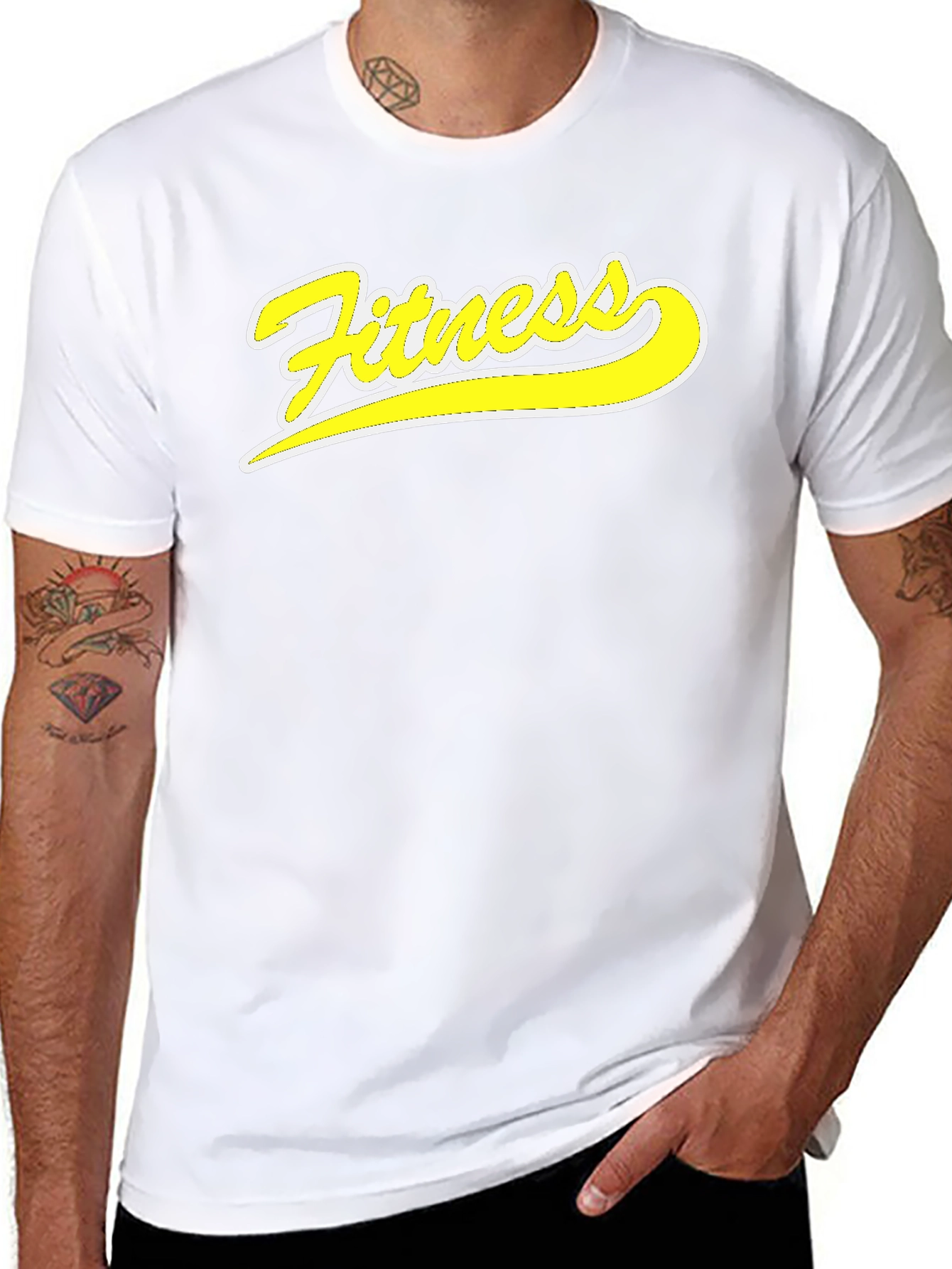 Fitness Graphic Tee - Black Cotton T-Shirt