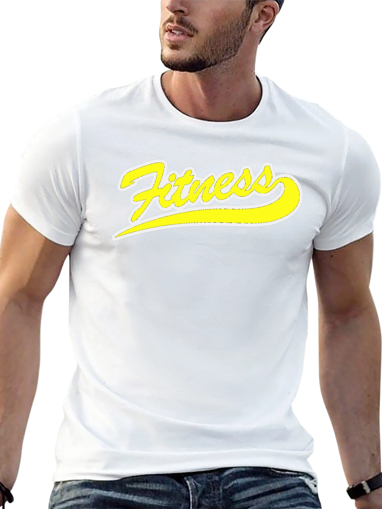 Fitness Graphic Tee - Black Cotton T-Shirt