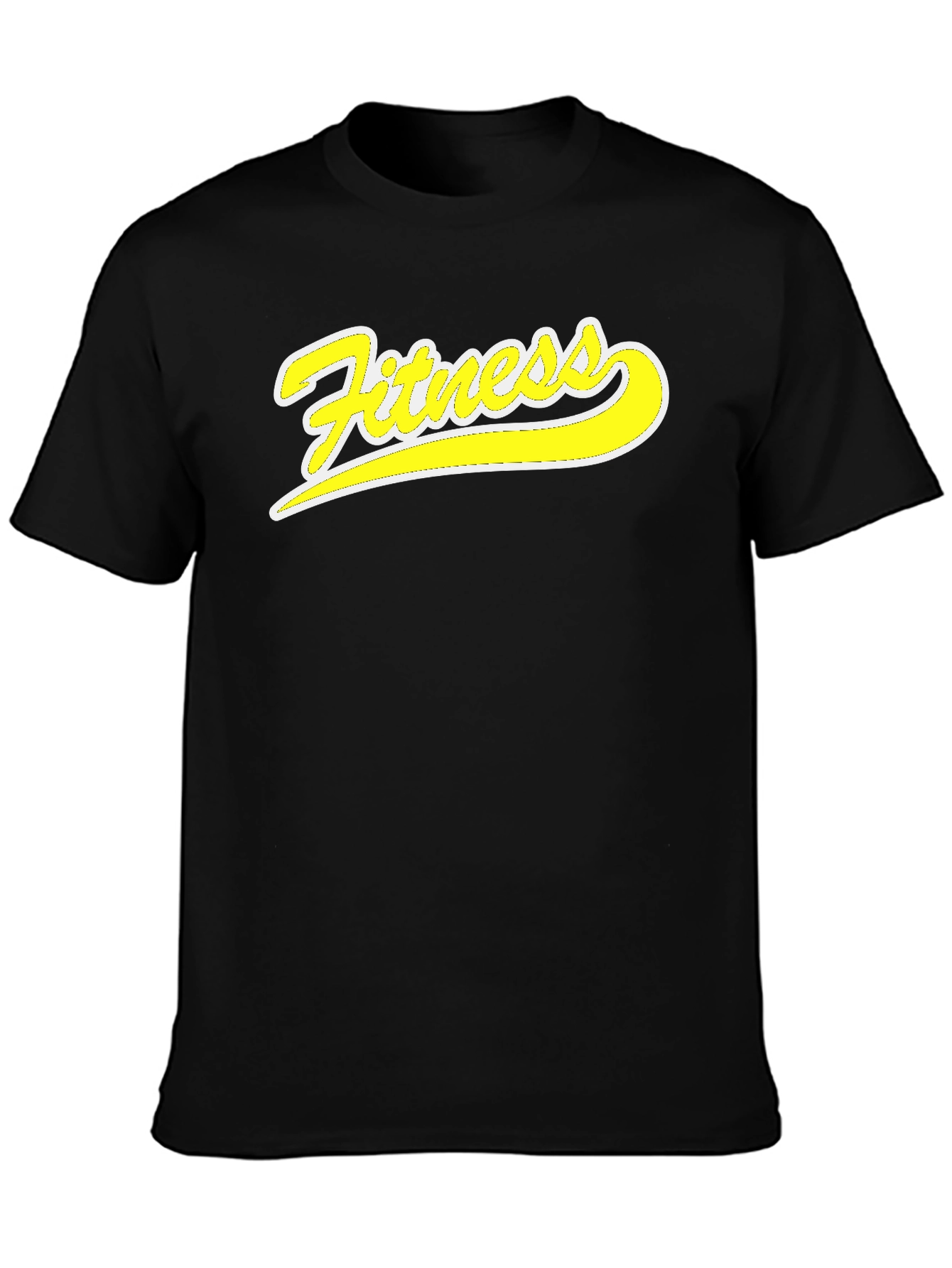 Fitness Graphic Tee - Black Cotton T-Shirt