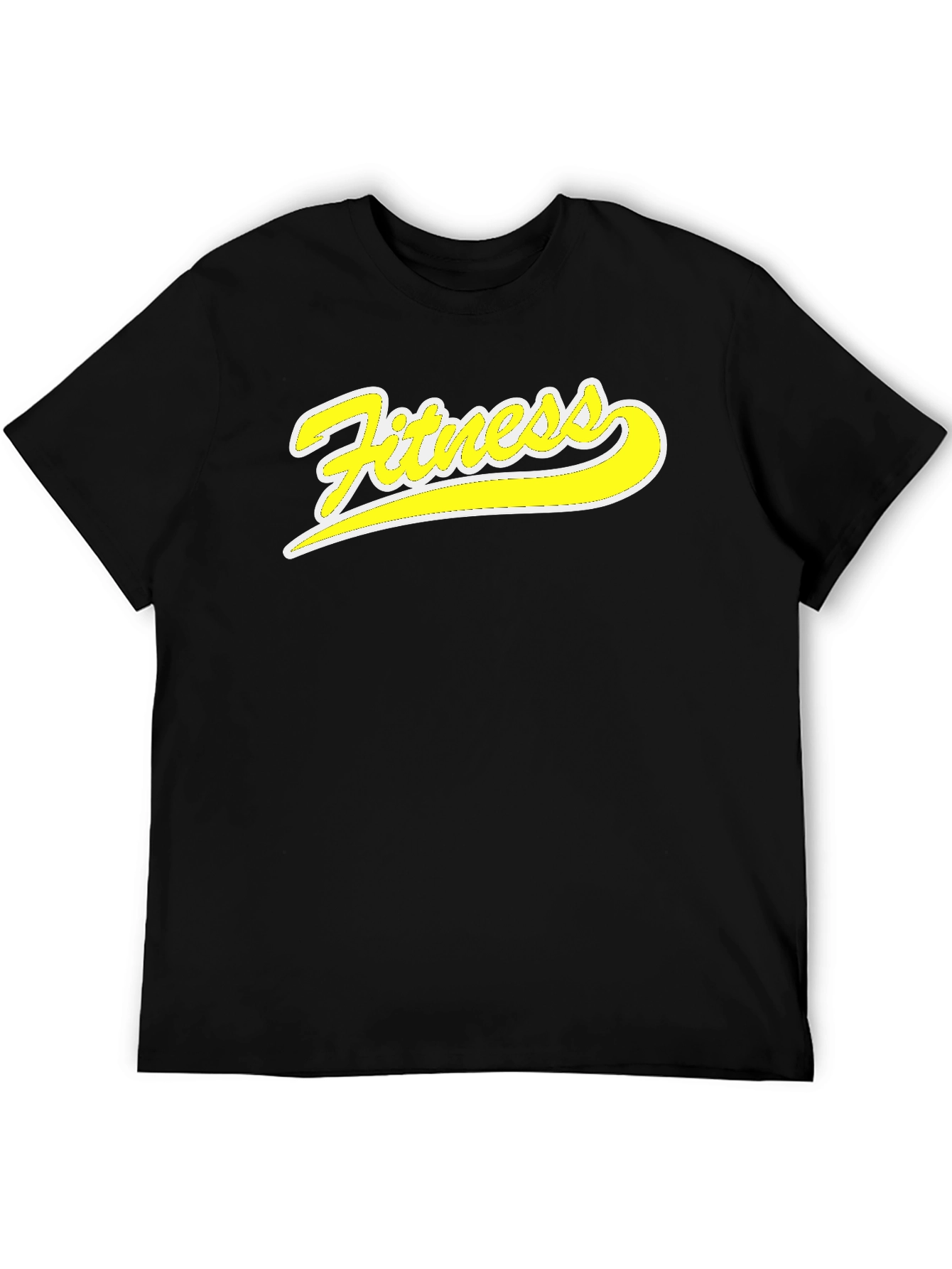 Fitness Graphic Tee - Black Cotton T-Shirt