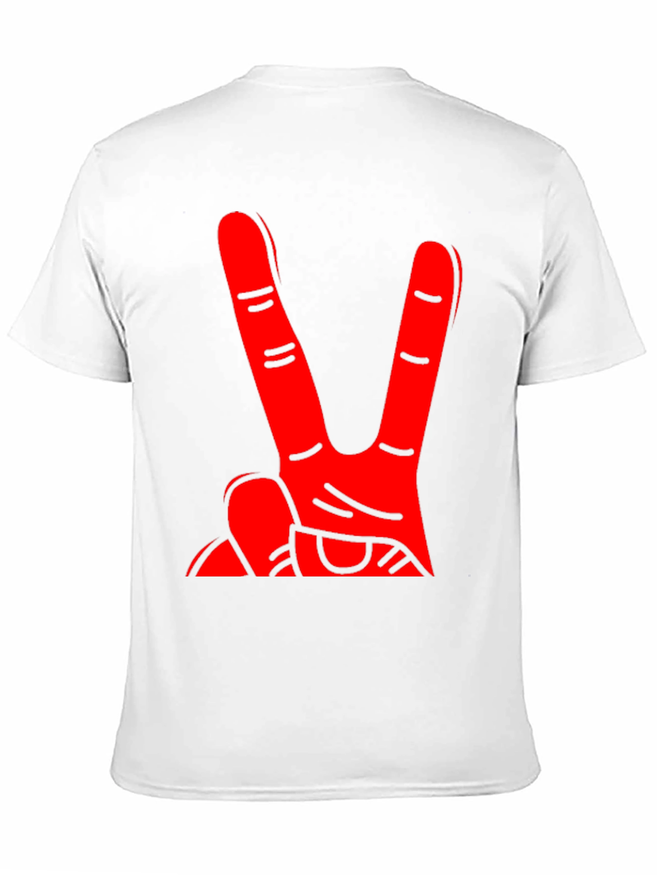 Red Hand Peace Sign Black T-Shirt