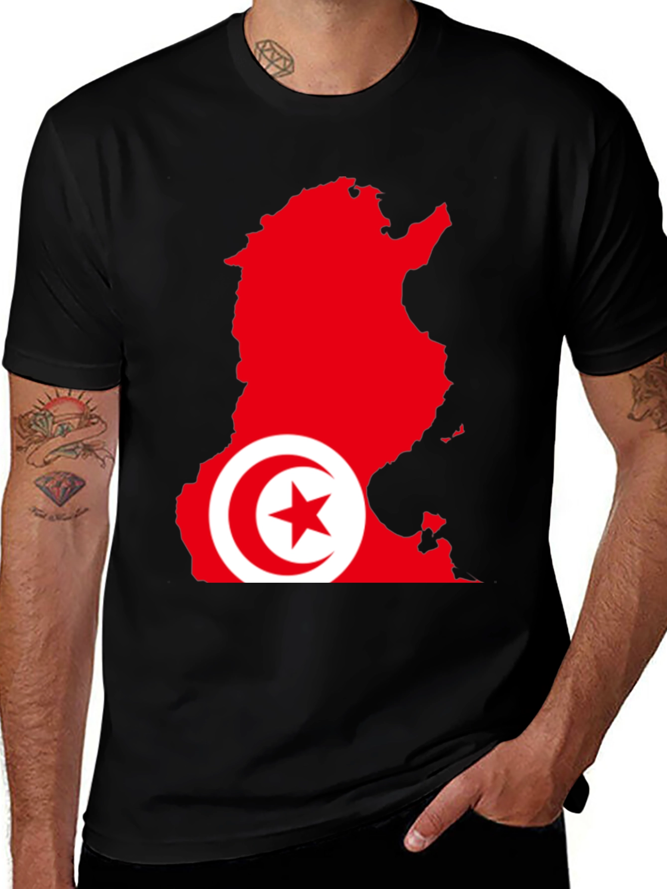 Tunisia Flag Map Graphic T-Shirt