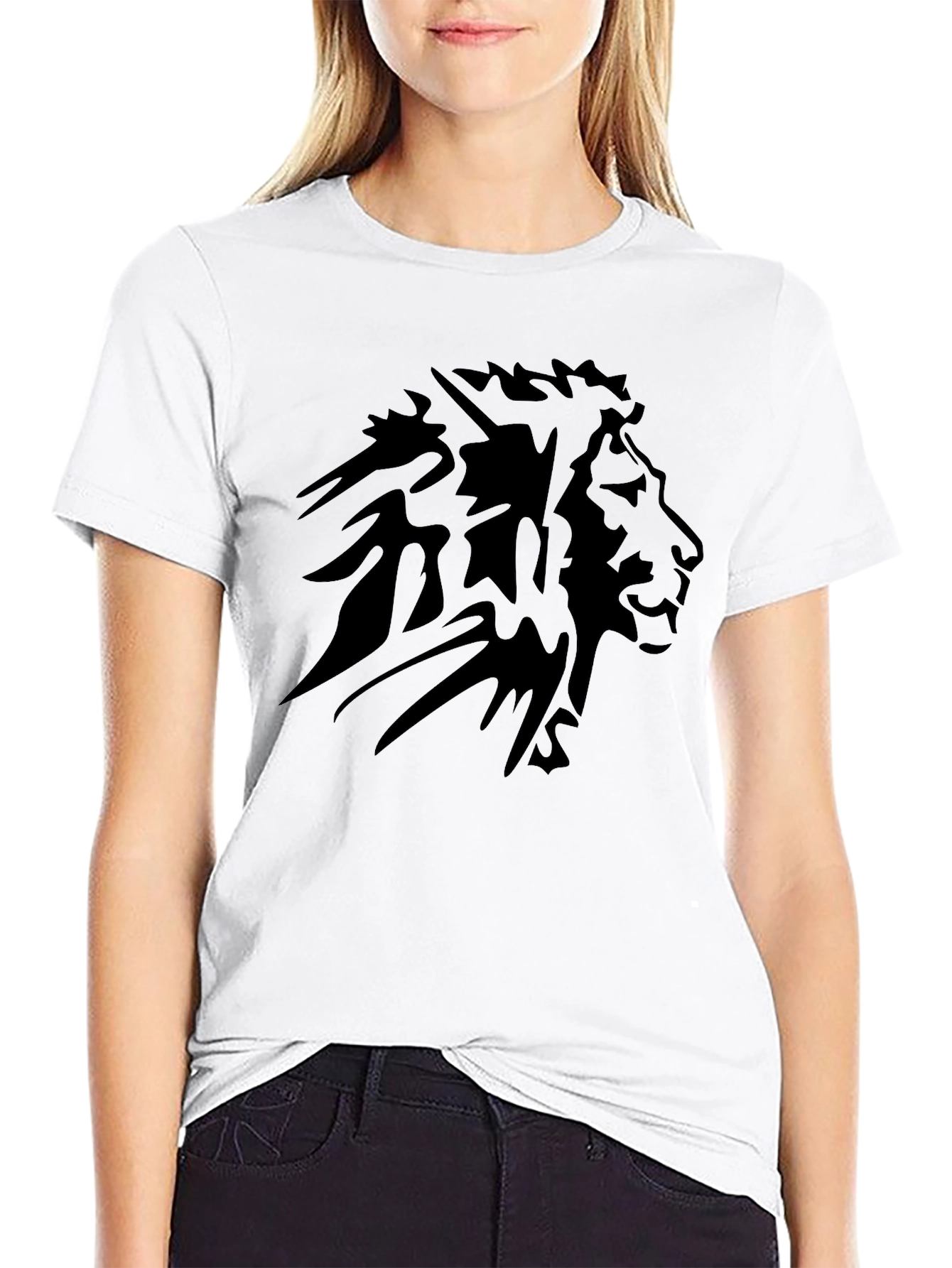 Mens Black Lion Graphic Tee - Short Sleeve