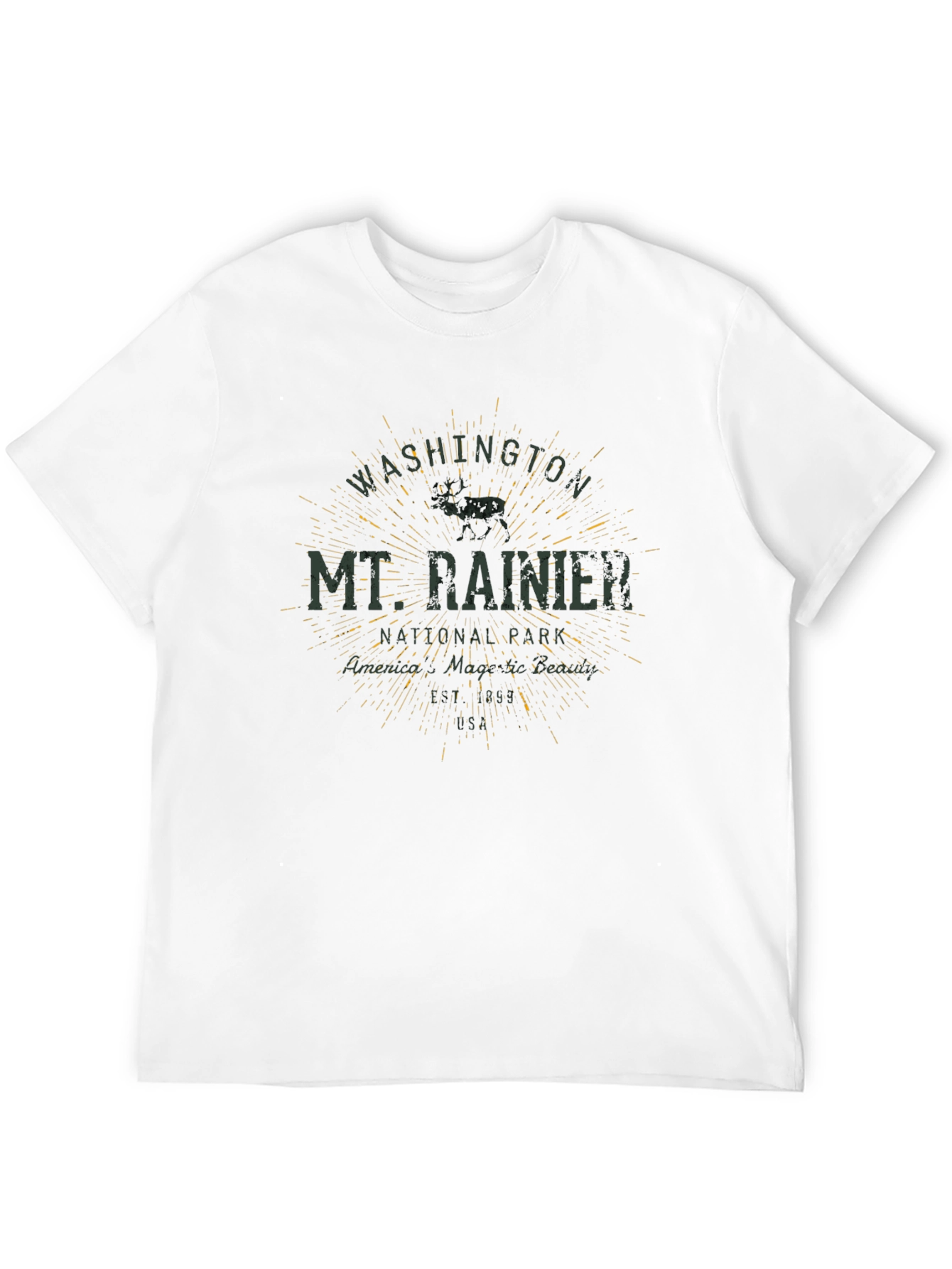 Mt. Rainier National Park Black T-Shirt