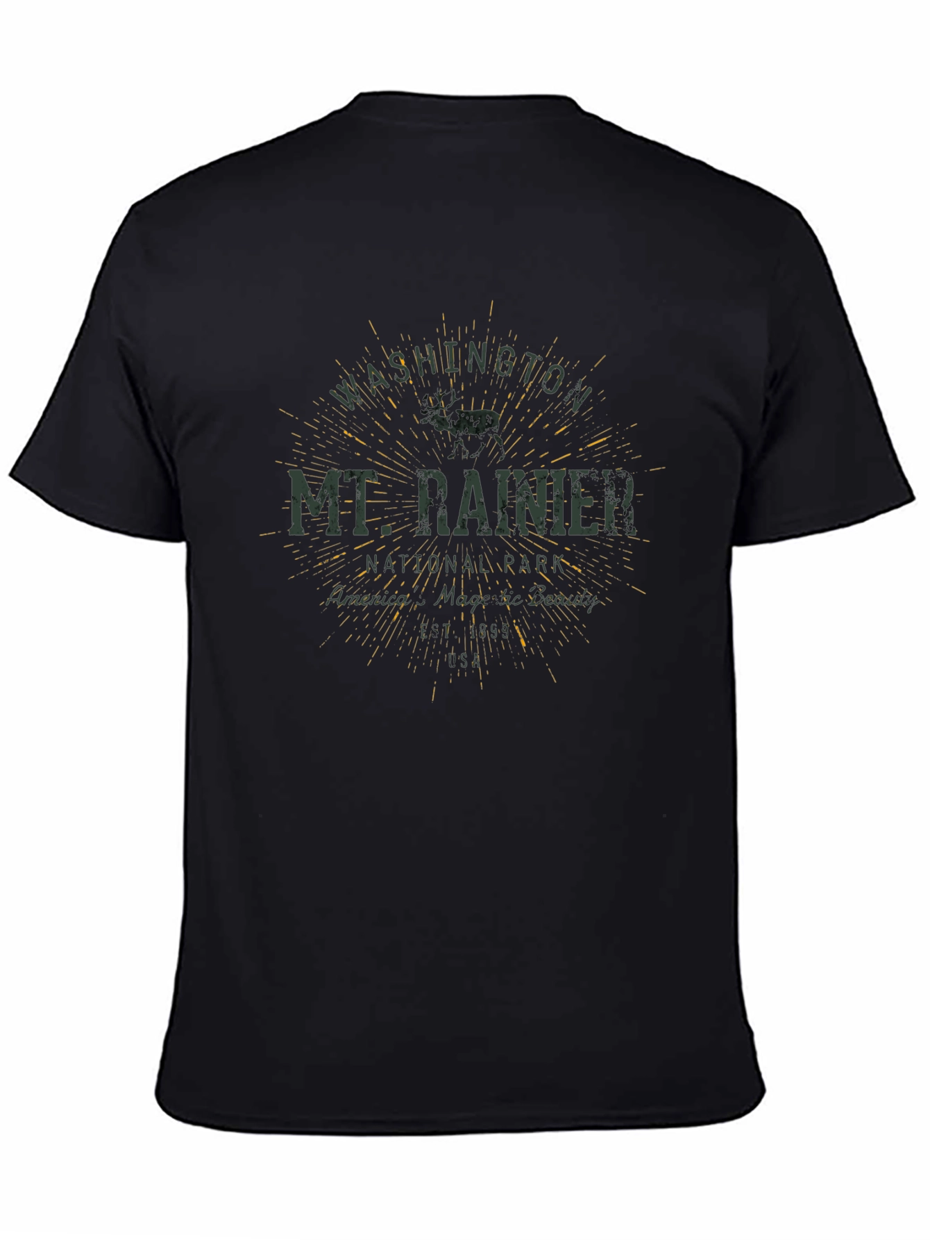 Mt. Rainier National Park Black T-Shirt