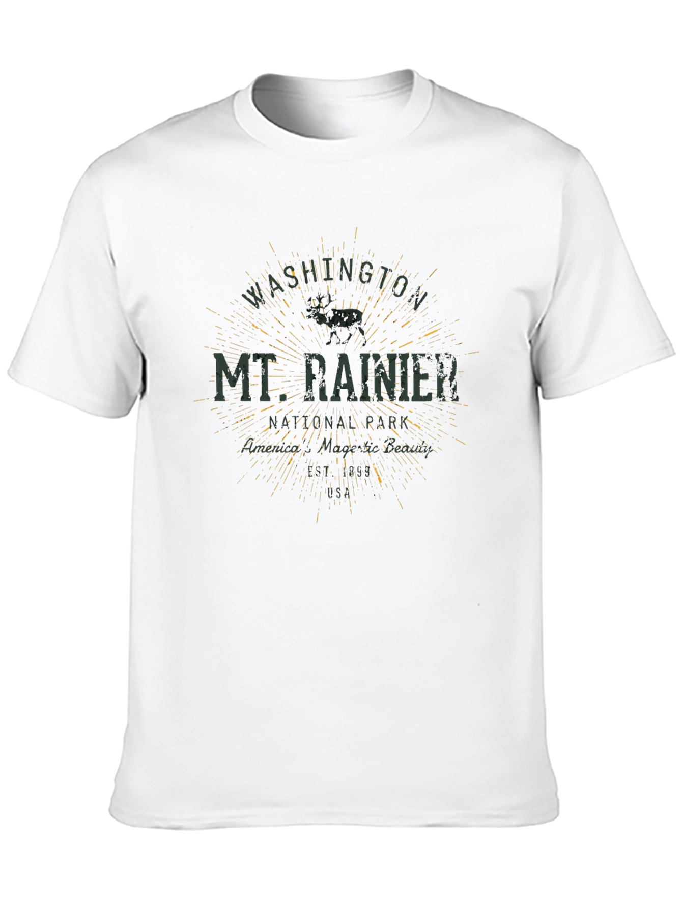 Mt. Rainier National Park Black T-Shirt