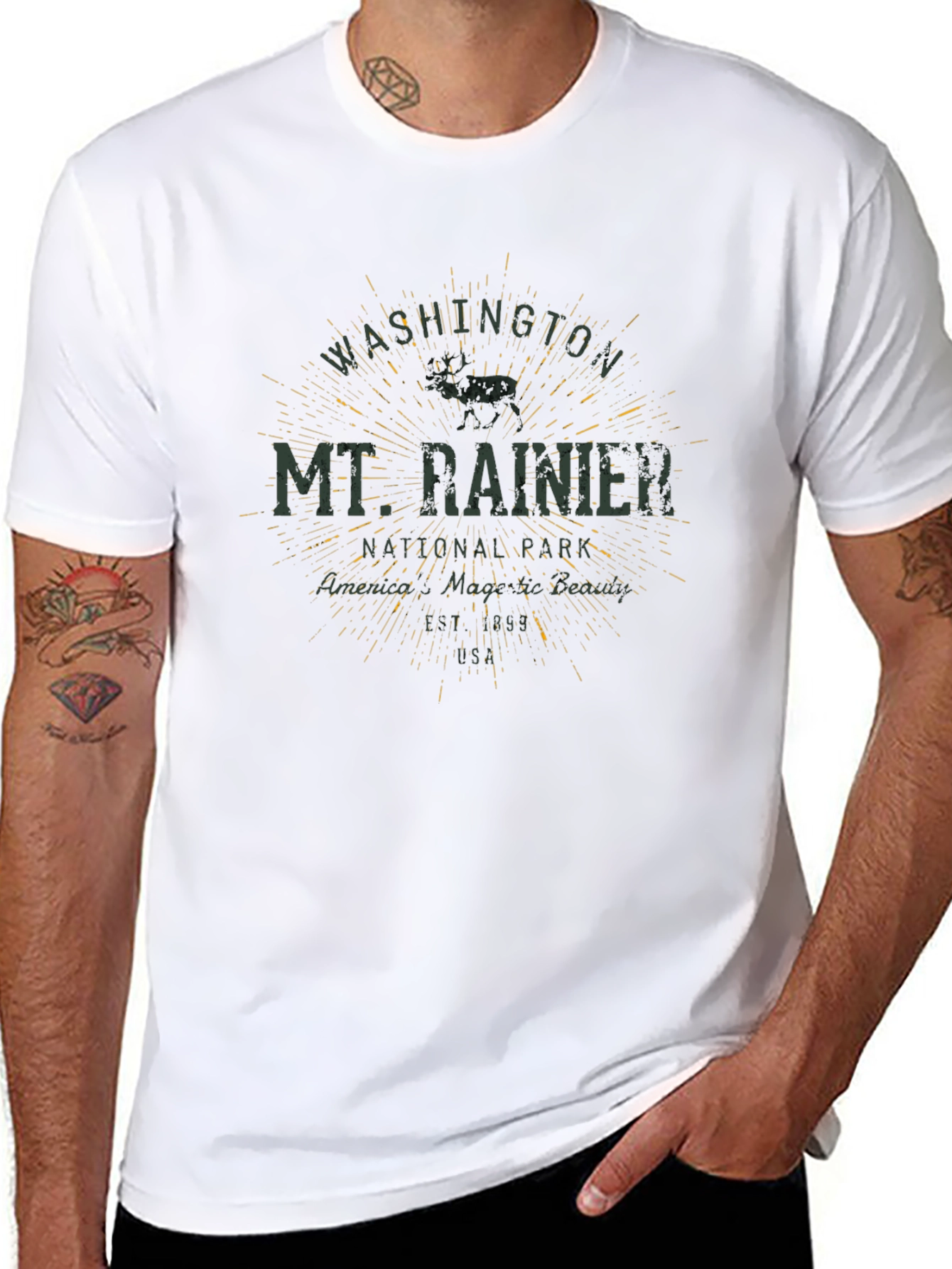 Mt. Rainier National Park Black T-Shirt