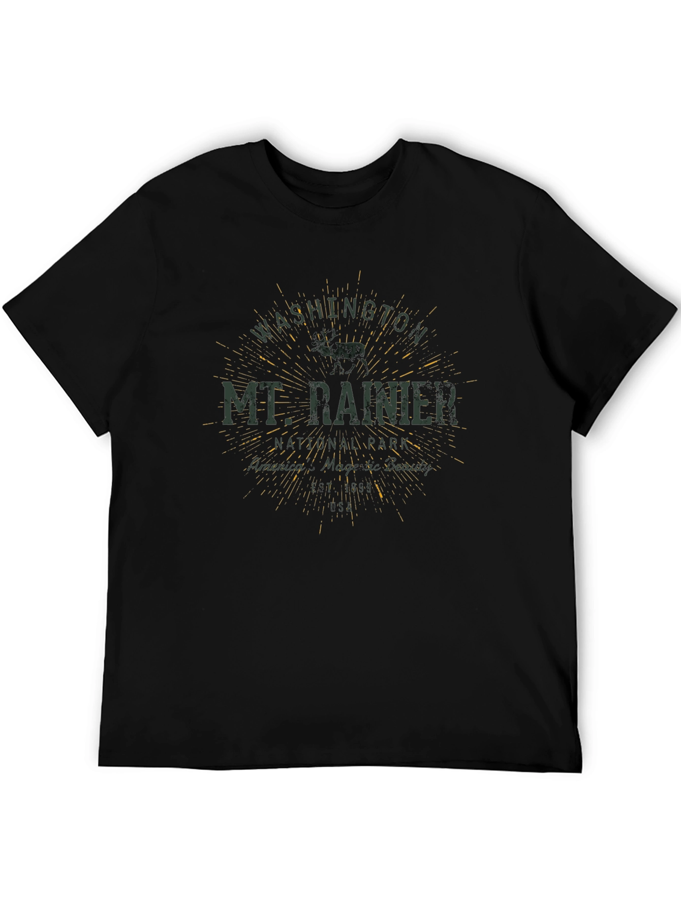 Mt. Rainier National Park Black T-Shirt