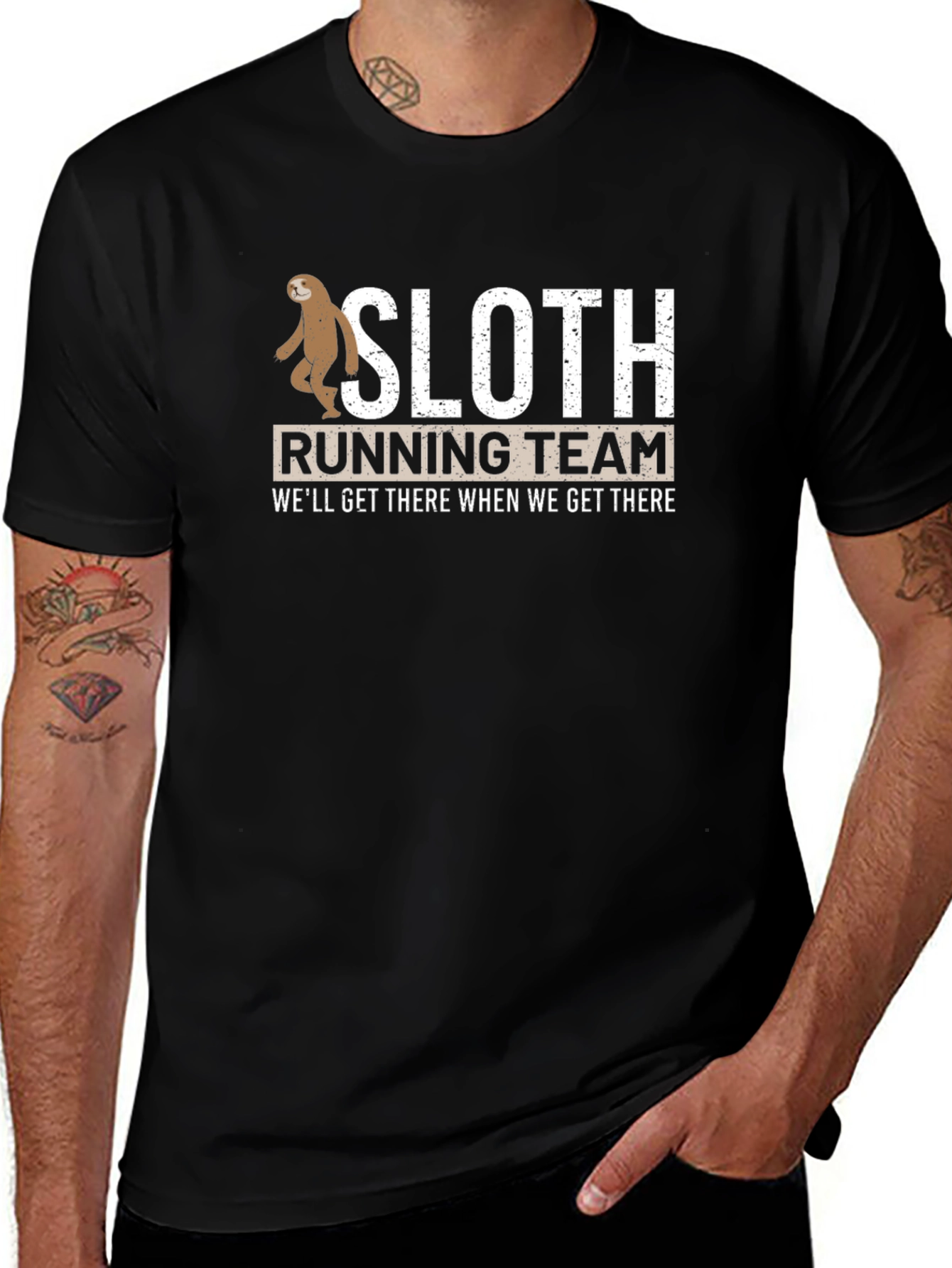 Sloth Running Team Black T-Shirt