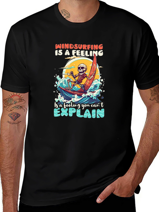 Windsurfing Skeleton Graphic Tee -  A Feeling You Cant Explain!