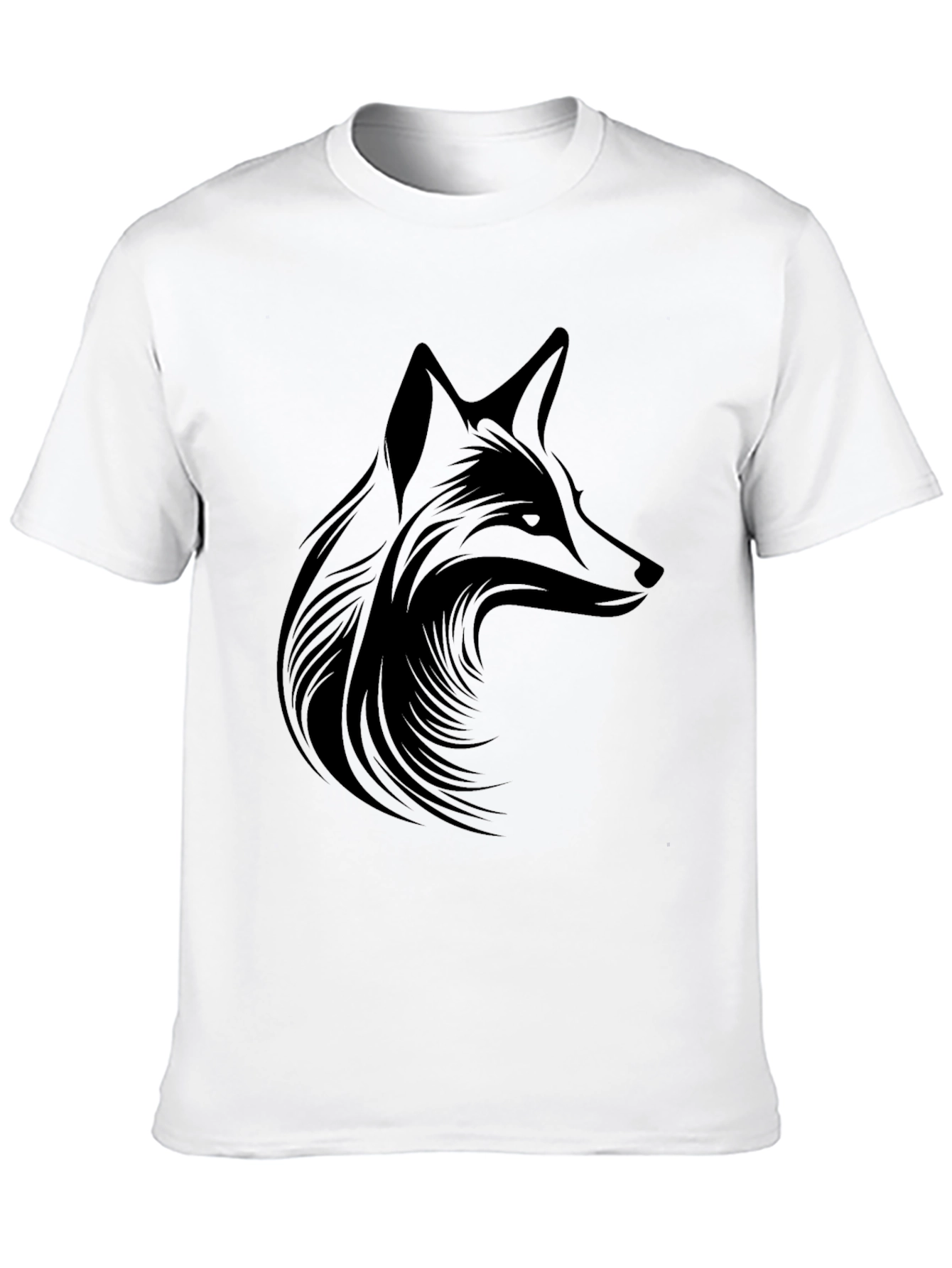 Fox Graphic Print Black T-Shirt