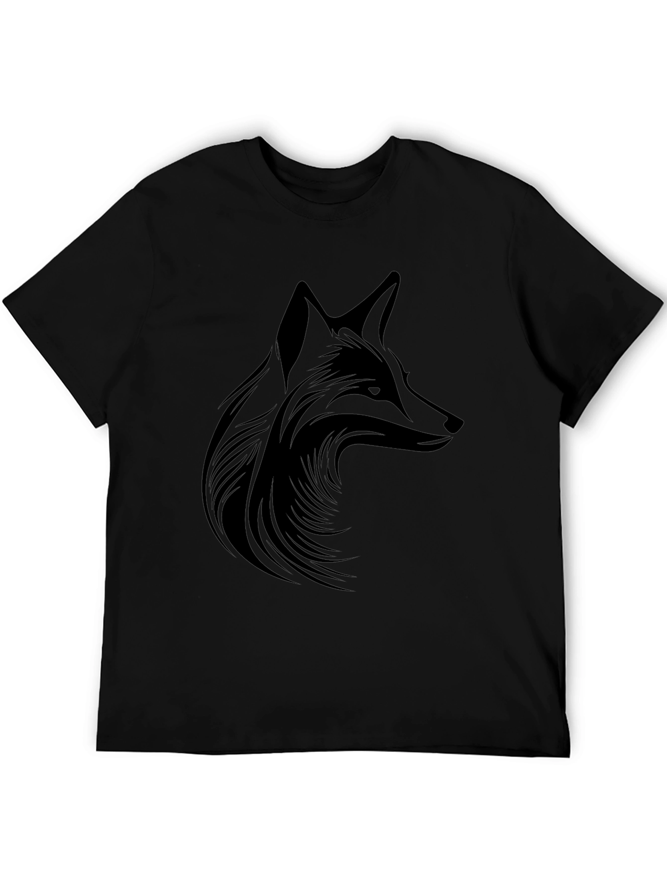 Fox Graphic Print Black T-Shirt