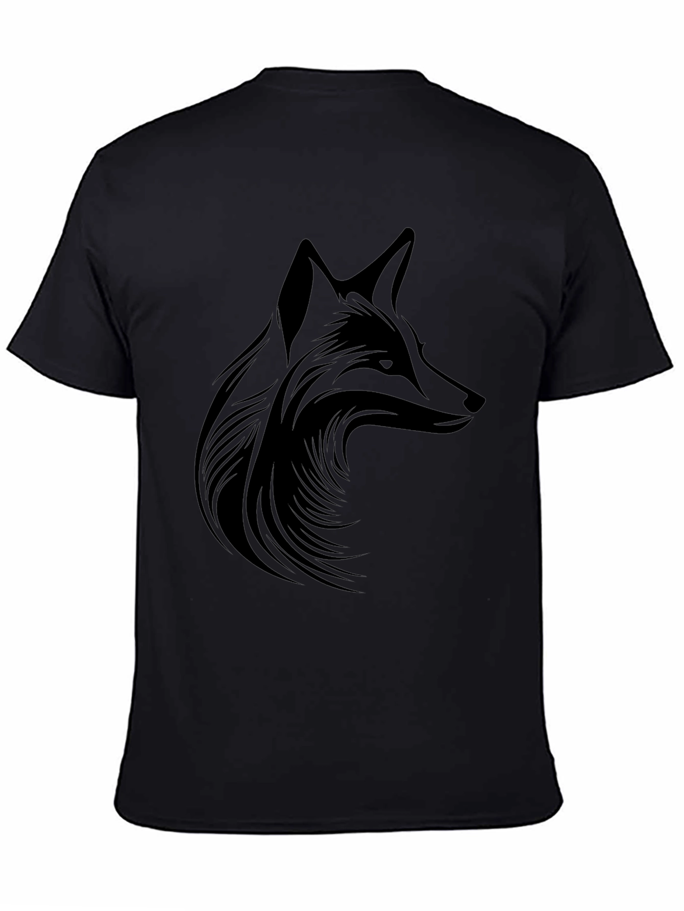 Fox Graphic Print Black T-Shirt