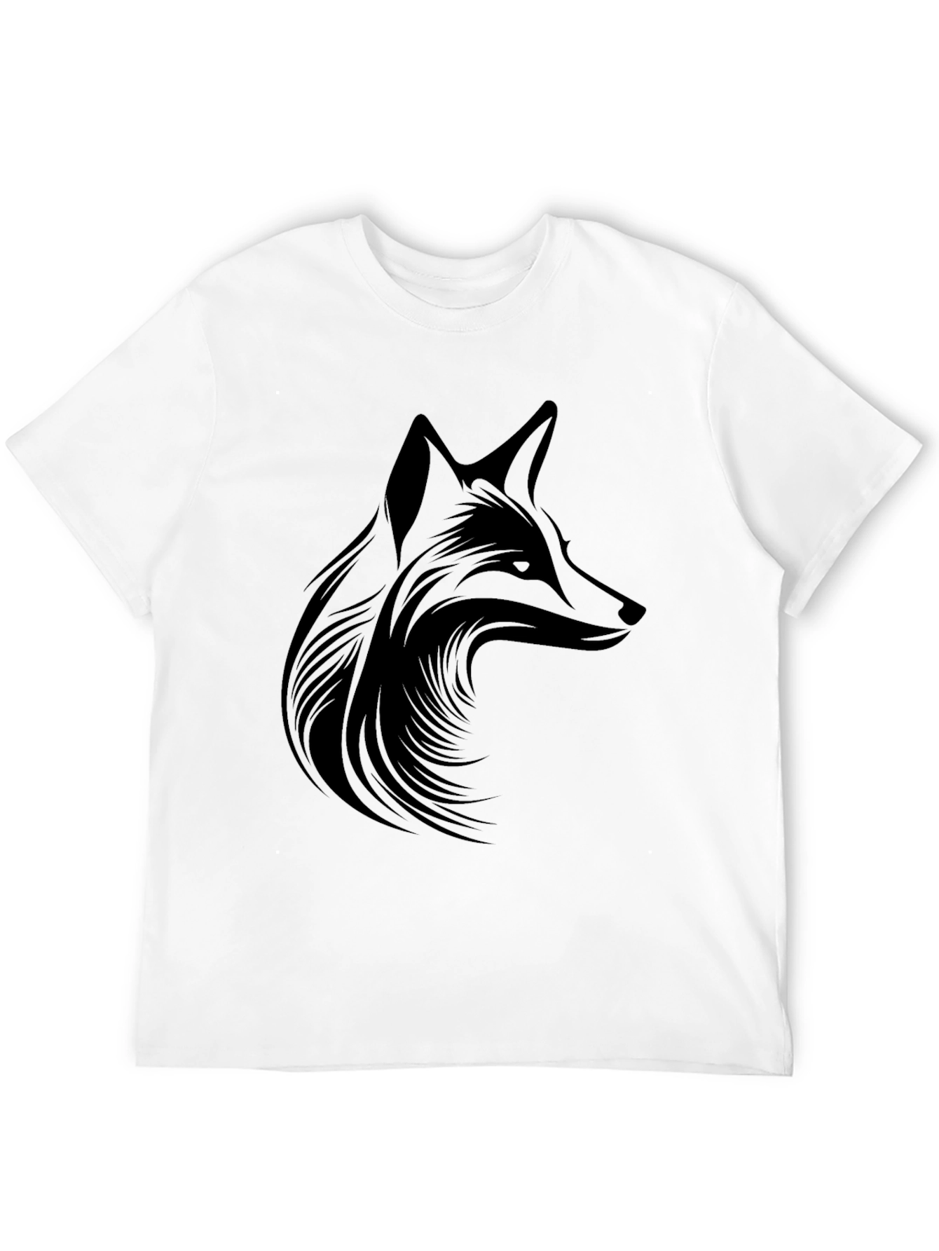 Fox Graphic Print Black T-Shirt
