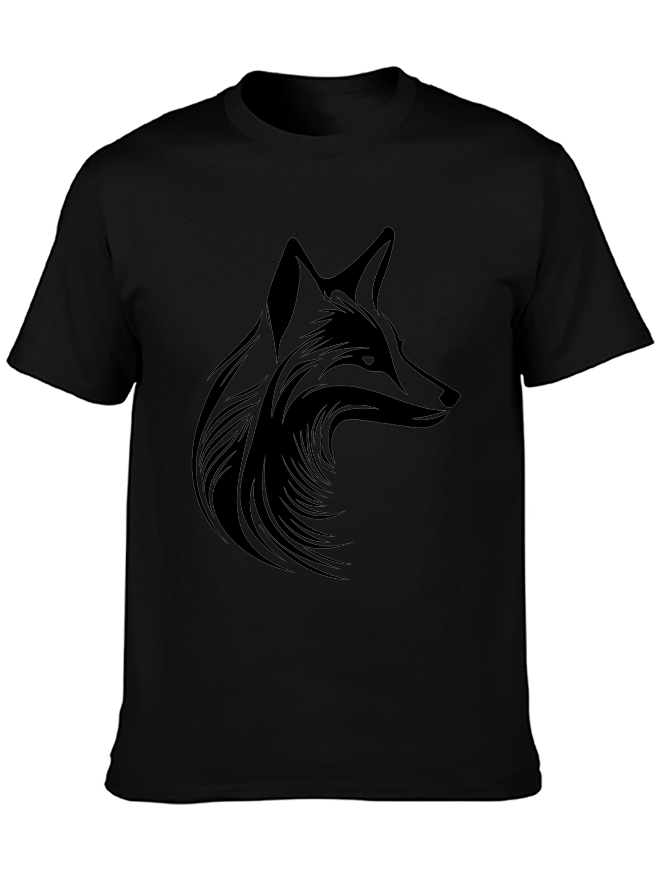 Fox Graphic Print Black T-Shirt