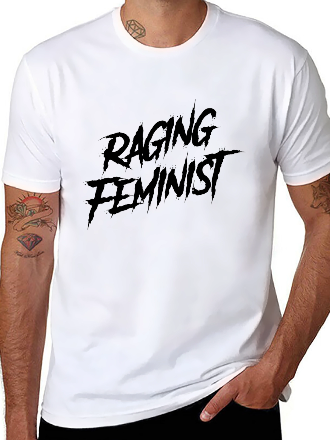 Raging Feminist Graphic T-Shirt - Black