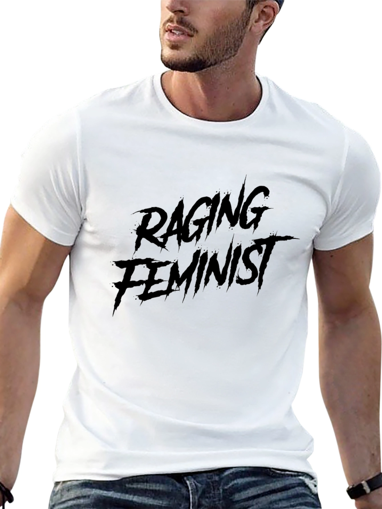 Raging Feminist Graphic T-Shirt - Black